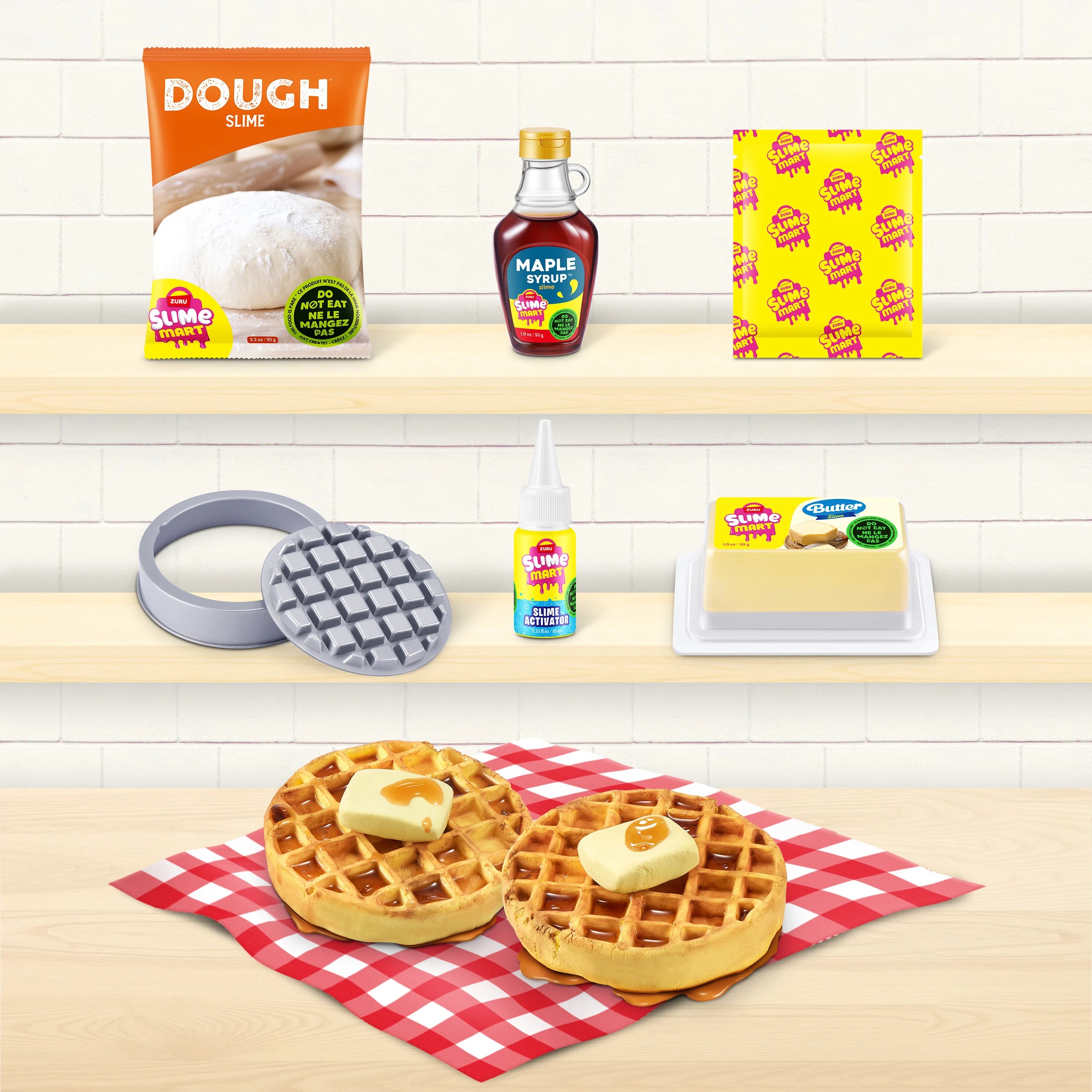 7 9 Piece Zuru Slime Mart Make Your Own Realistic Slime Food Playset - Waffles, 7 of 9