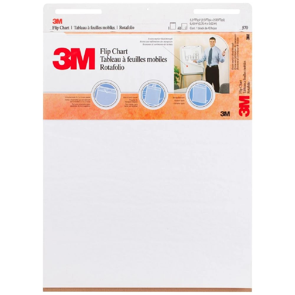1 3M Flip Chart Pad 635 x 762mm White, 1 of 5