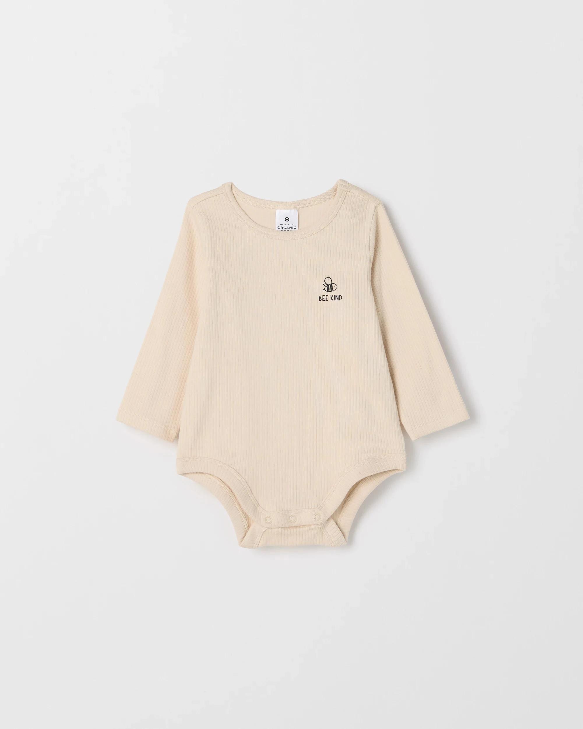 4 Target Baby Baby Organic Cotton 3 Pack Ribbed Printed Bodysuits SLOGAN PASTEL, 4 of 5