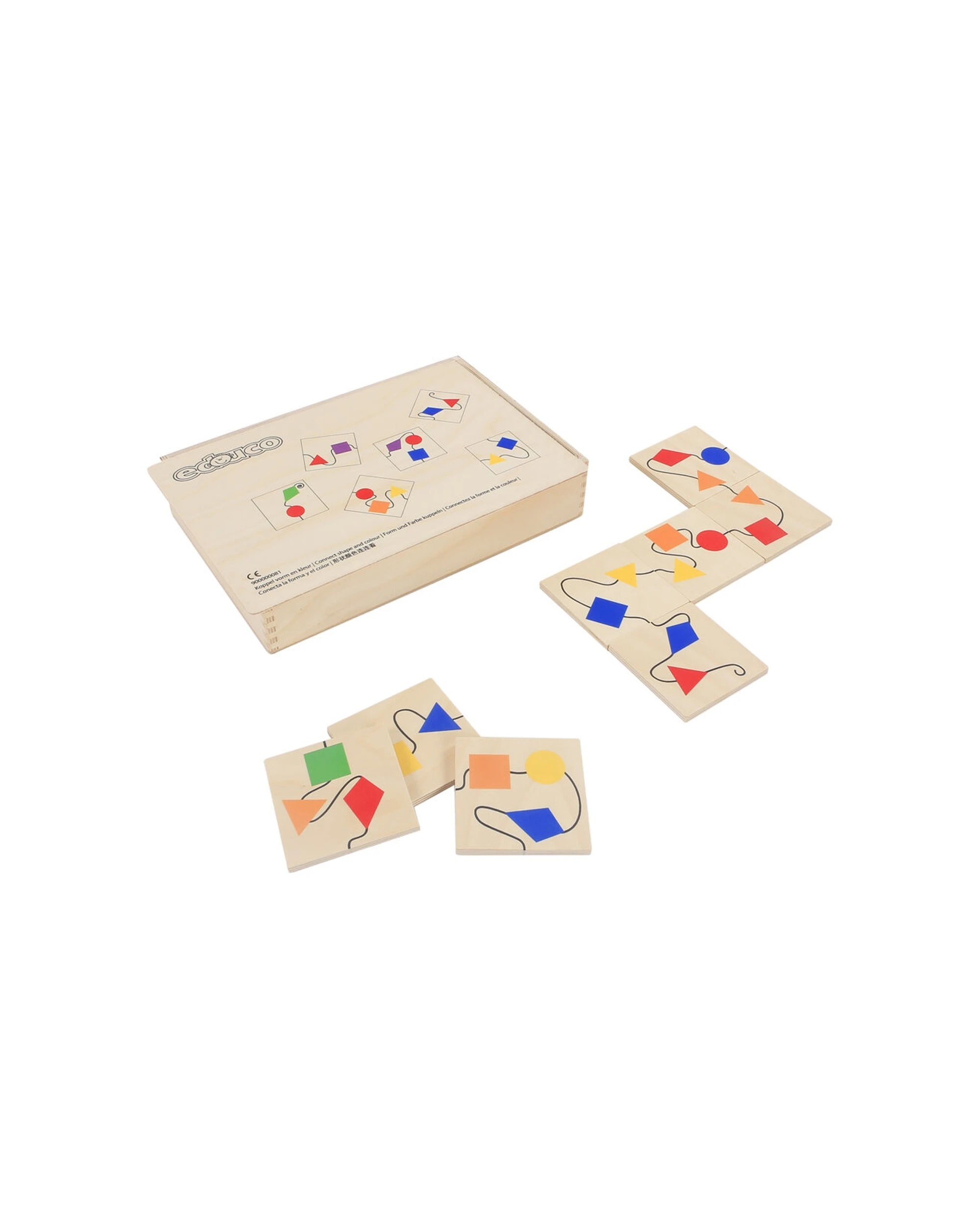 3 EDUCO Connect Shape And Colour Blocks 25Pc Wooden Educational Toy 9Cm 3 Years - Multi, 3 of 3