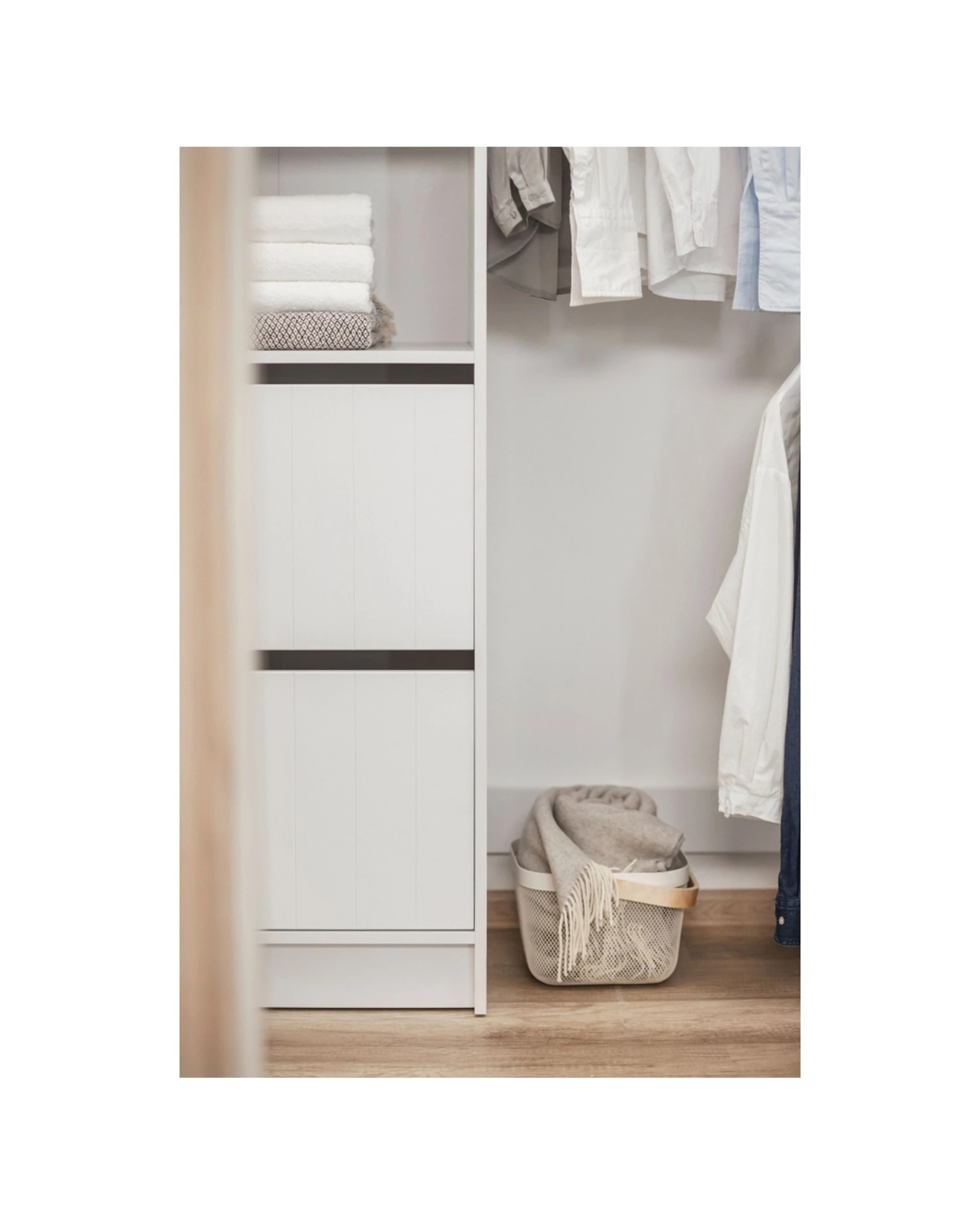 5 European Cabinetry Basel Walk In Wardrobe Kit VJ Panel Premium Swiss Krono Boads - White, 5 of 7