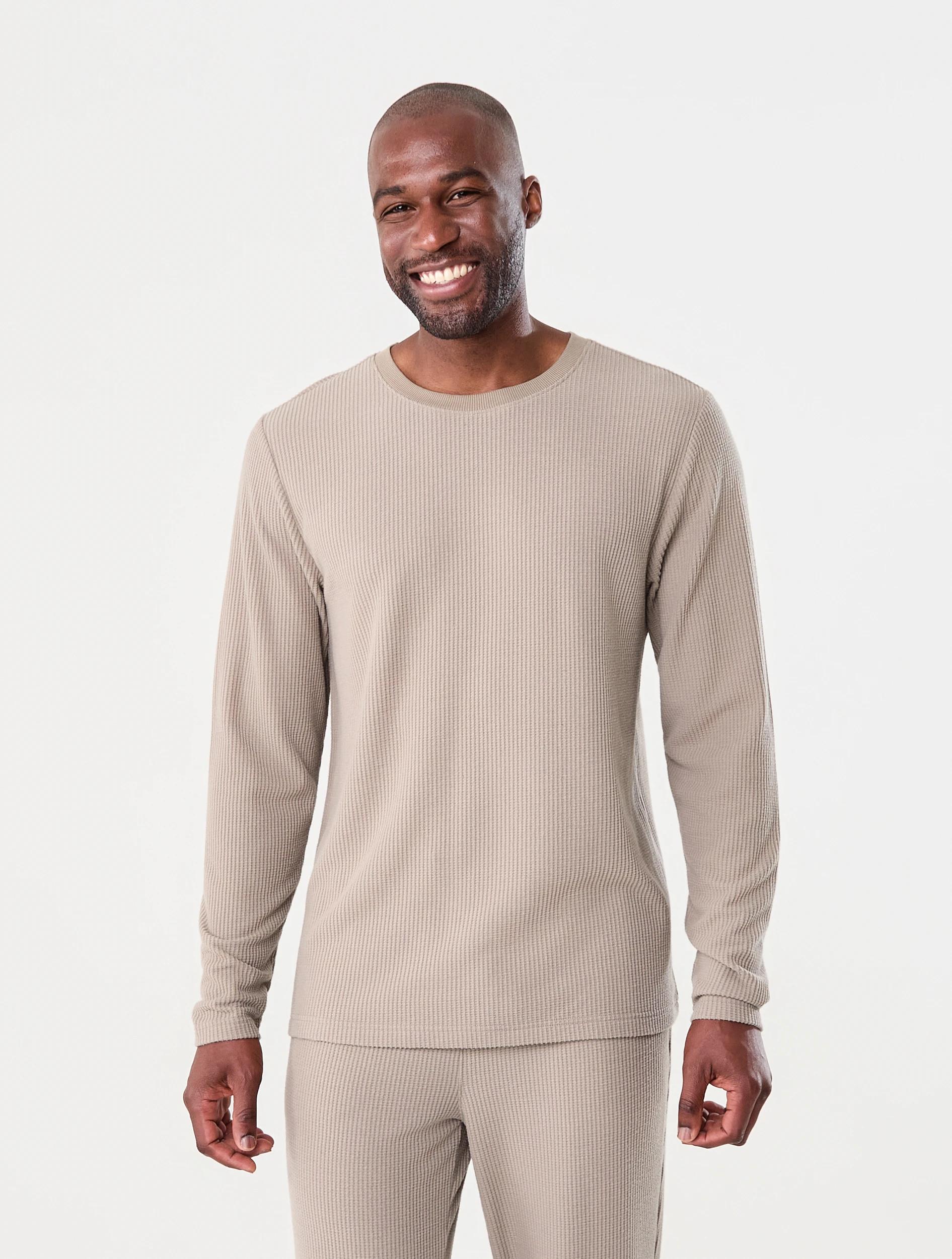 1 Long Sleeve Waffle Top Bge Khaki, 1 of 6