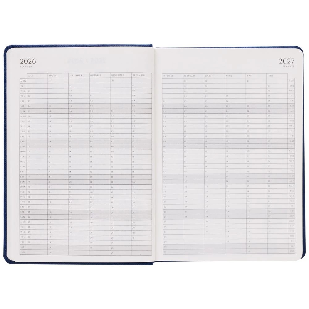 4 J.Burrows A5 Day to Page Textured FY26/27 Diary Navy, 4 of 6