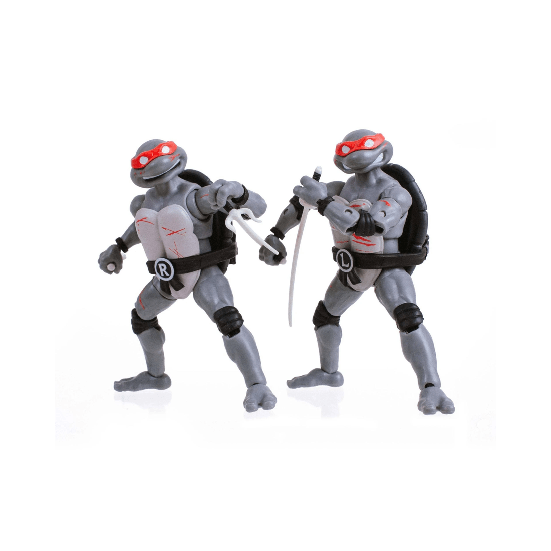 6 The Loyal Subjects BST AXN Teenage Mutant Ninja Turtles Black and White Battle Damaged Action Figure 4 Pack, 6 of 8