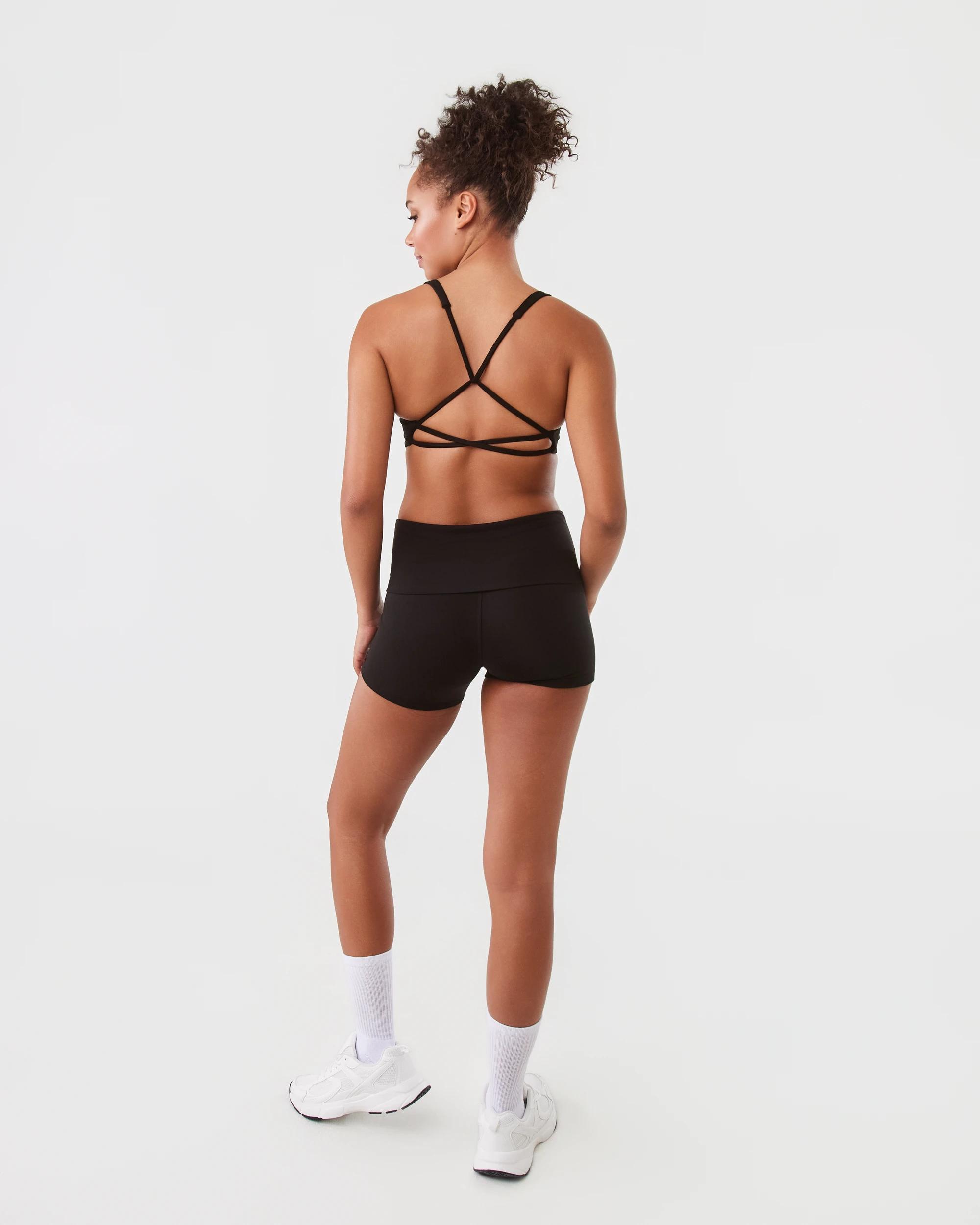 4 Active Womens Open Back Crop Black, 4 of 8