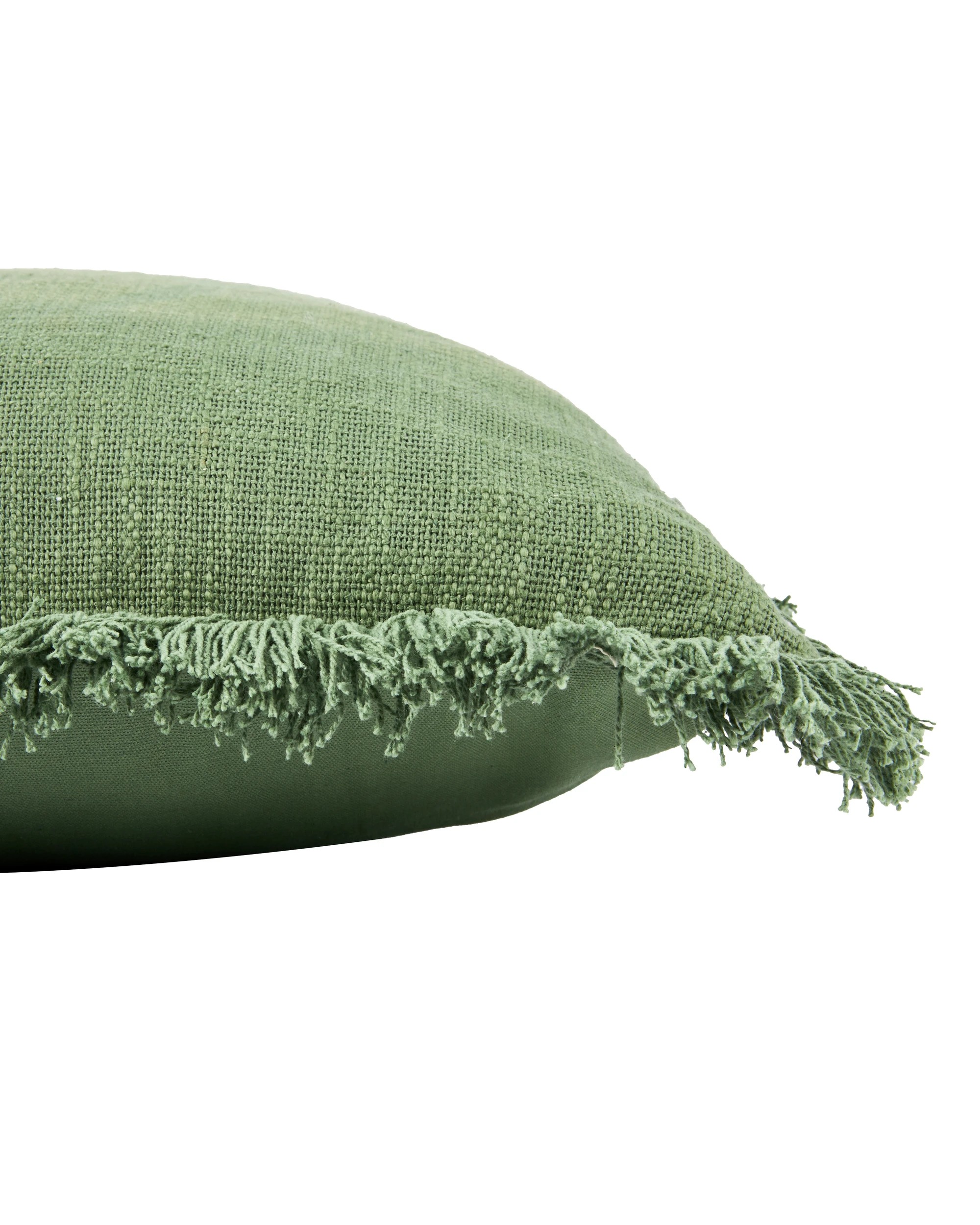 2 50cm Fringed Cushion - Green, 2 of 4