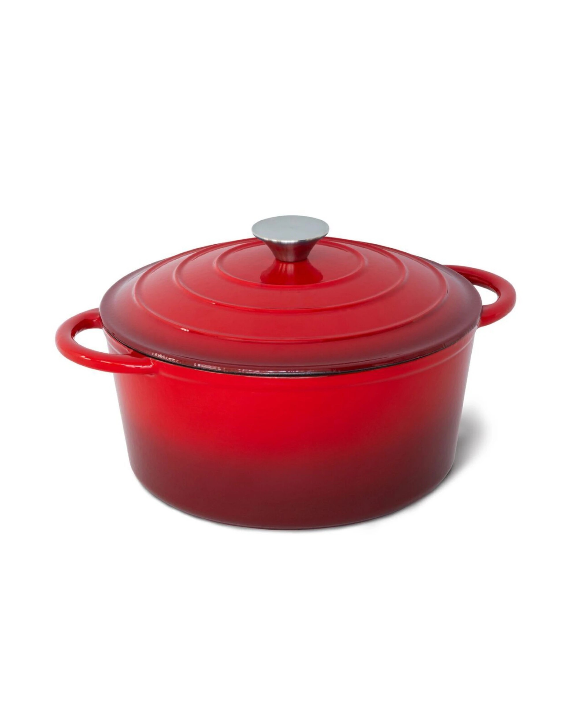 3 Healthy Choice 26cm Enamelled Cast Iron French Oven Casserole (4.7L) - Red, 3 of 7