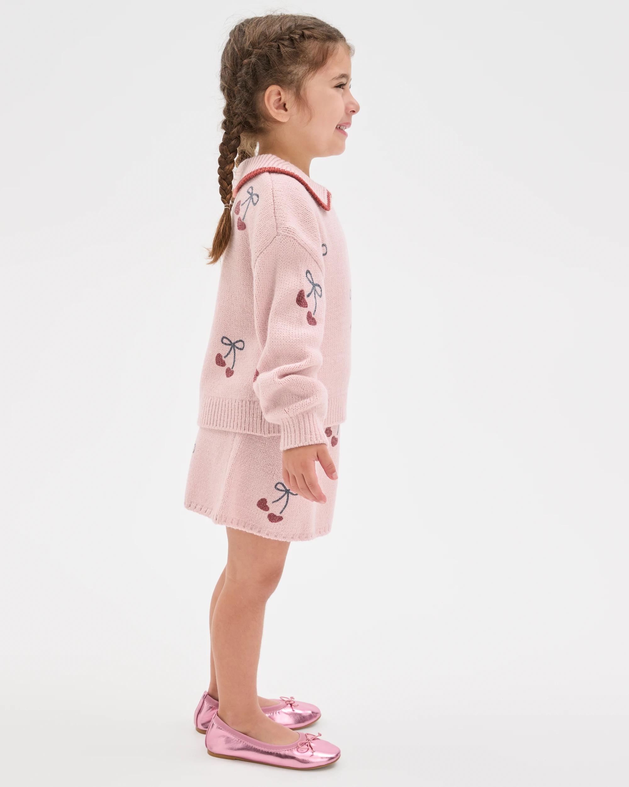2 Target Kids Knit A-Line Skirt BALLET SLIPPER CHERRY, 2 of 6