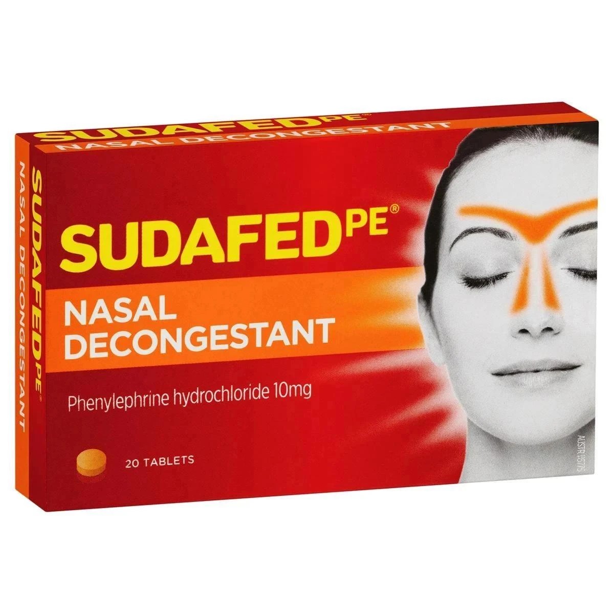 1 20 Pack Sudafed PE Nasal Decongestant Tablets - Red, 1 of 4