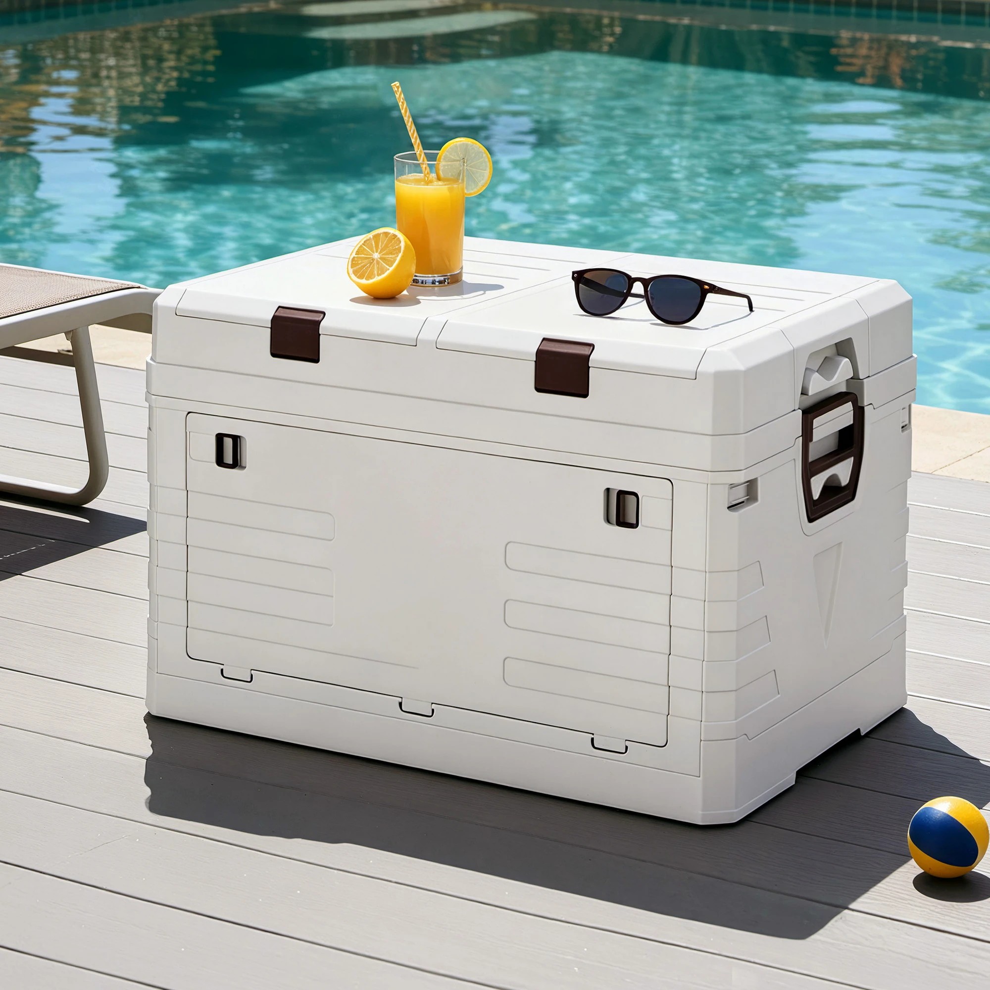 6 Gardeon 80L Outdoor Storage Box Foldable Camping Collapsible Bins Organizer - Beige, 6 of 6