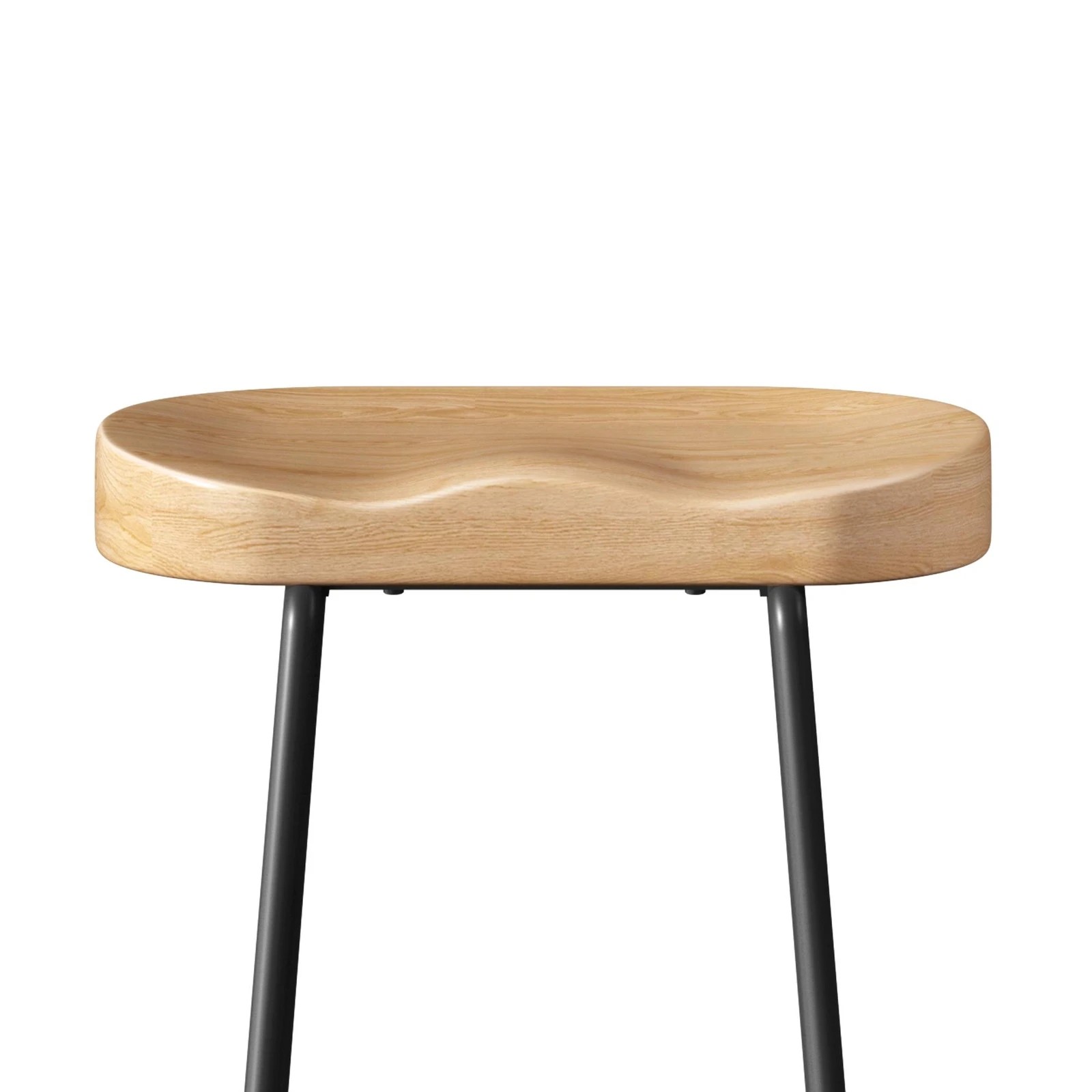 7 Alfordson 2x Bar Stools 75cm Tractor Kitchen Wooden Vintage Retro Chair - Natural, 7 of 10