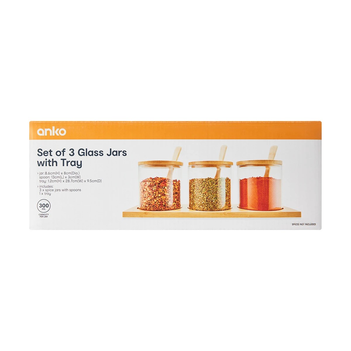 9 Set of 3 Glass Jars with Tray, 9 of 10