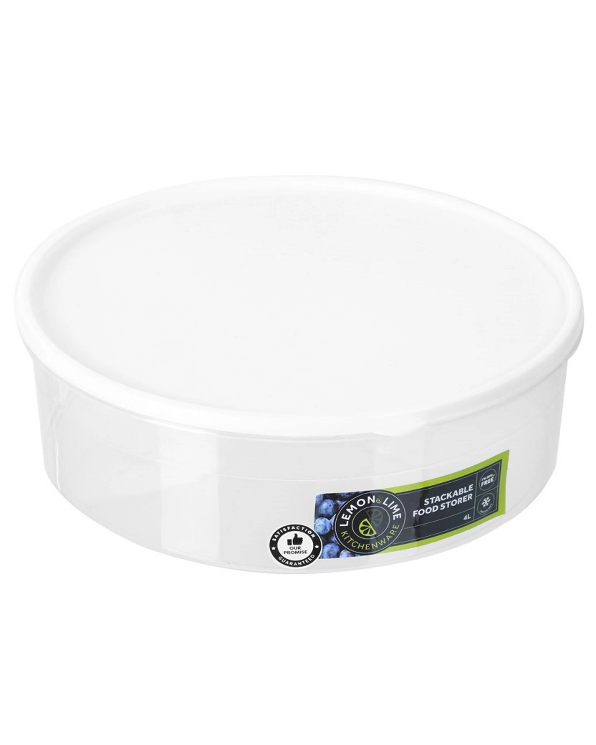 1 Lemon & Lime Keep Fresh Round Plastic Food Container 4L, 1 of 3
