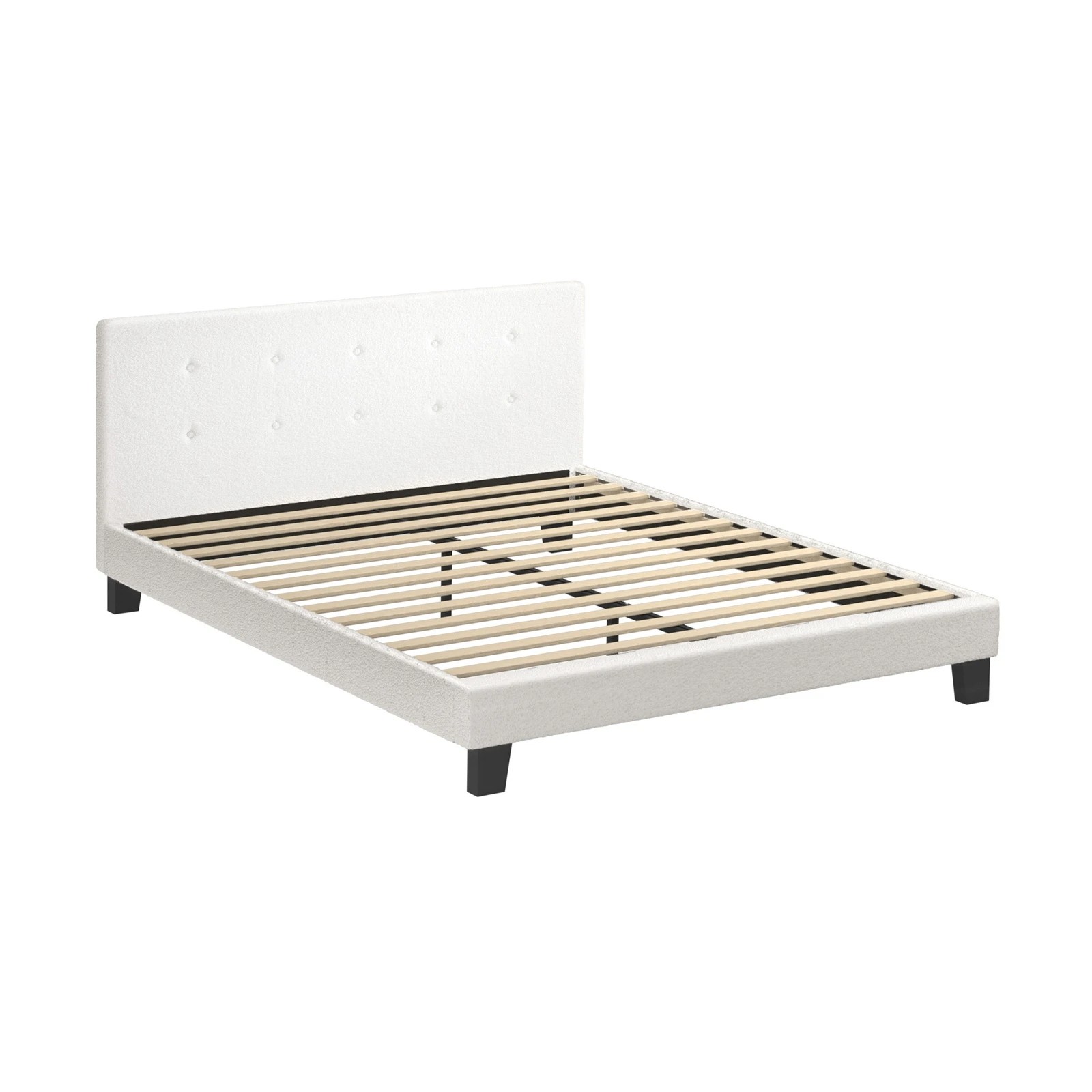 8 Oikiture Double Bed Frame Bed Platform
 - White, 8 of 10