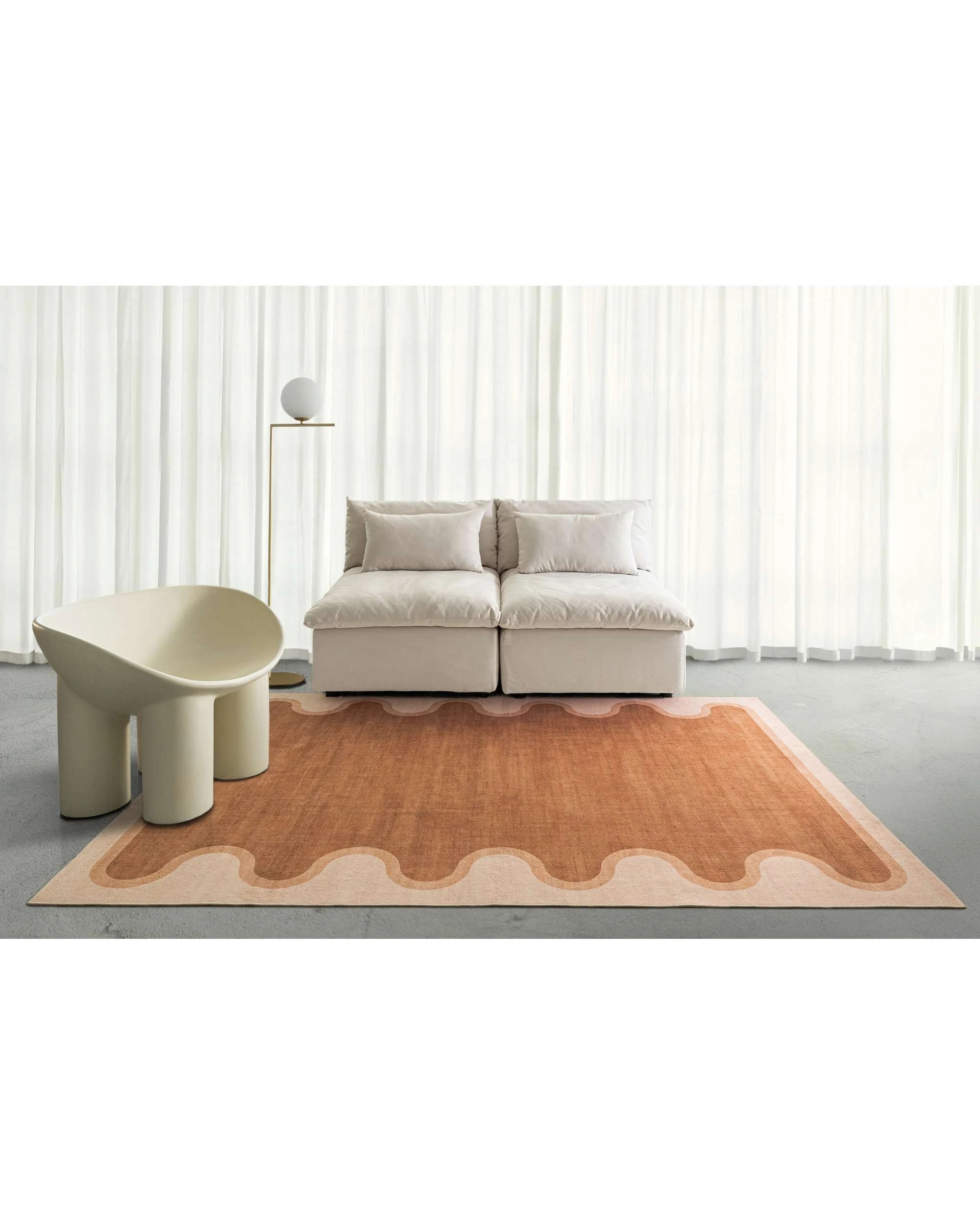 2 Loopsie Lanai Washable Rug-290cm x 200cm - Orange - Orange, 2 of 9