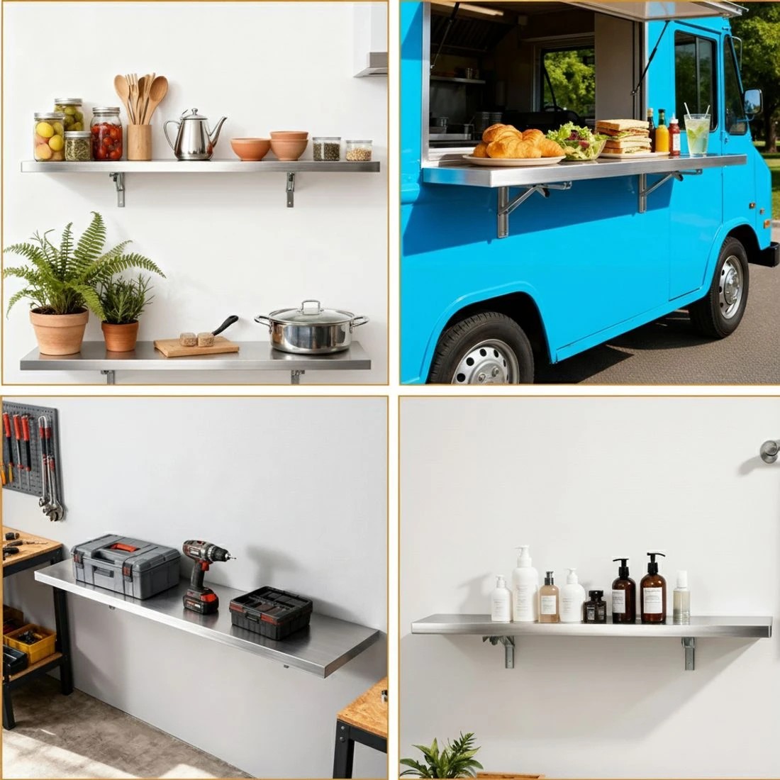 5 Cefito 1200mm Foldable Stainless Steel Wall Shelf Kitchen Storage Rack - Silver, 5 of 5