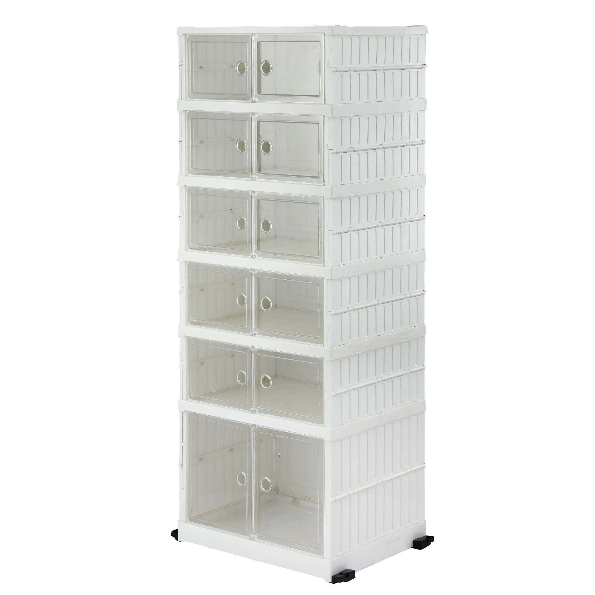 1 Artiss Foldable Shoe Storage Box 6 Tier 12 Pairs Entryway - White, 1 of 3