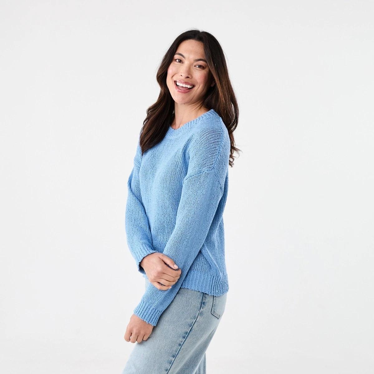 2 Cotton Slub Crew Jumper Cornflower, 2 of 5