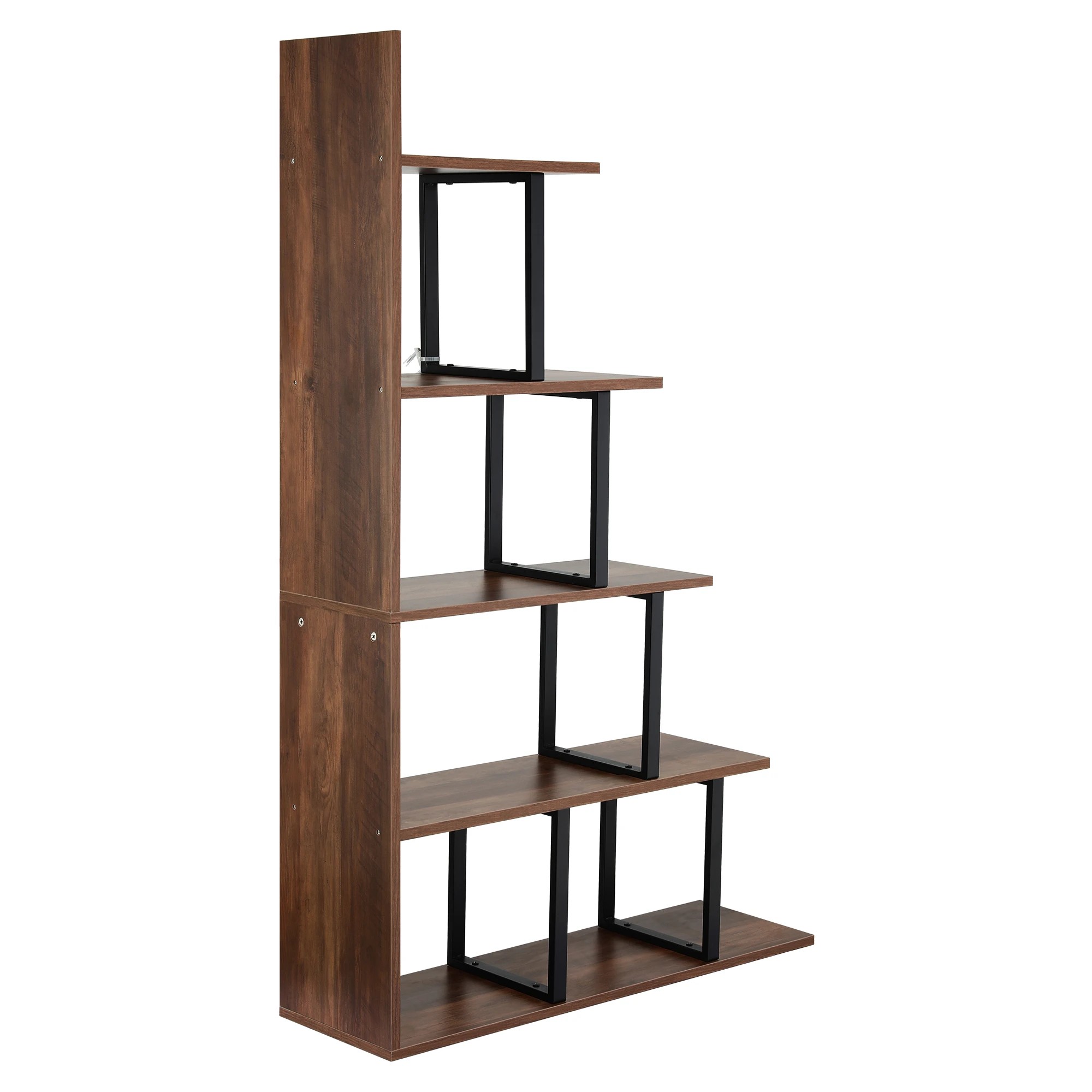 4 Artiss 5 Tiers Bookshelf Ladder Corner Shelf Bookcase - Brown, 4 of 9