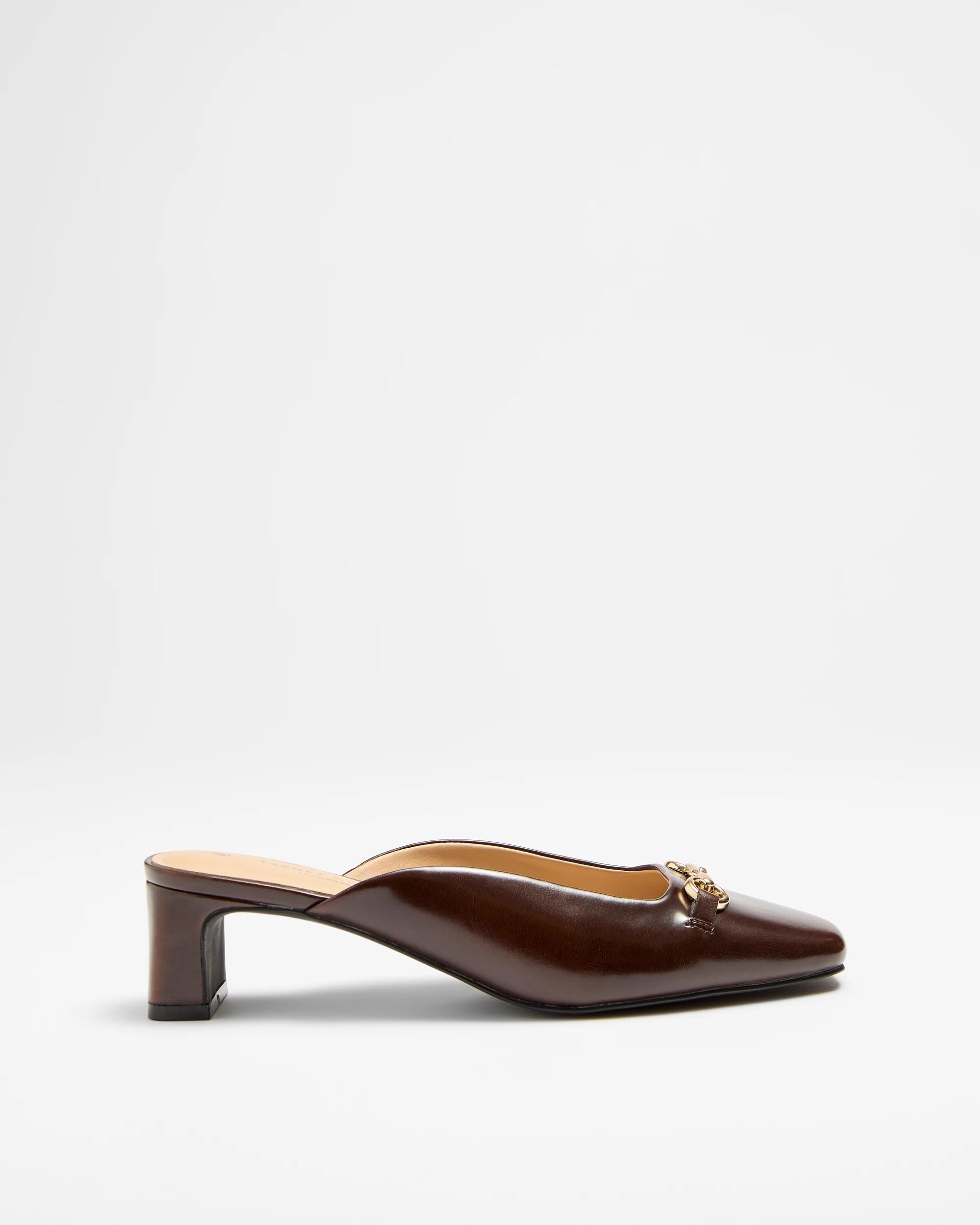 1 Target Woman Lao Metal-trim Mule Heel — Women's Black, 5.5 Cm BROWN, 1 of 3