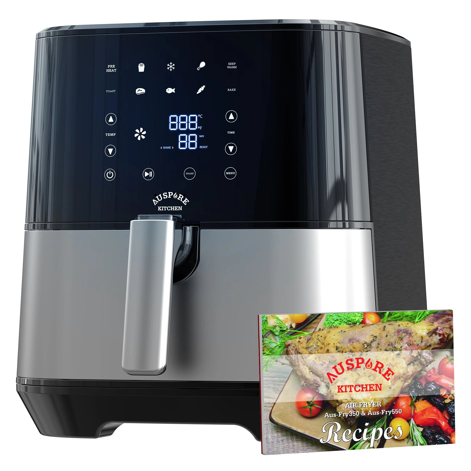 1 Auspure Air Fryer 3.5L Premium Digital 100 Recipes Nonstick Basket, 1 of 1