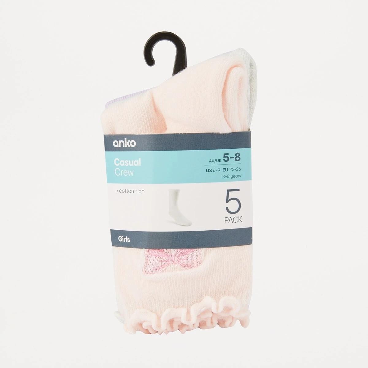 3 5 Pack Crew Socks PRETTY EMBROIDERY, 3 of 3