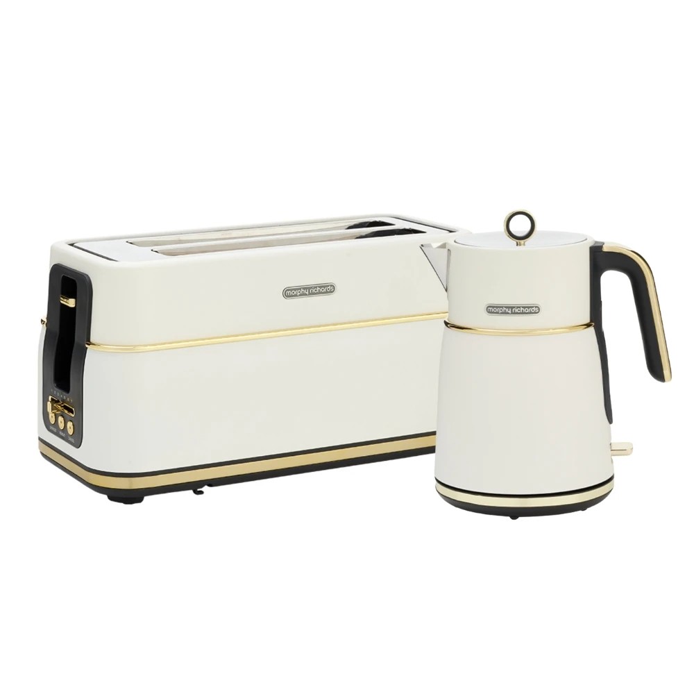 1 Morphy Richards Signature 1.5L Kettle & 4 Slice Toaster - White, 1 of 4