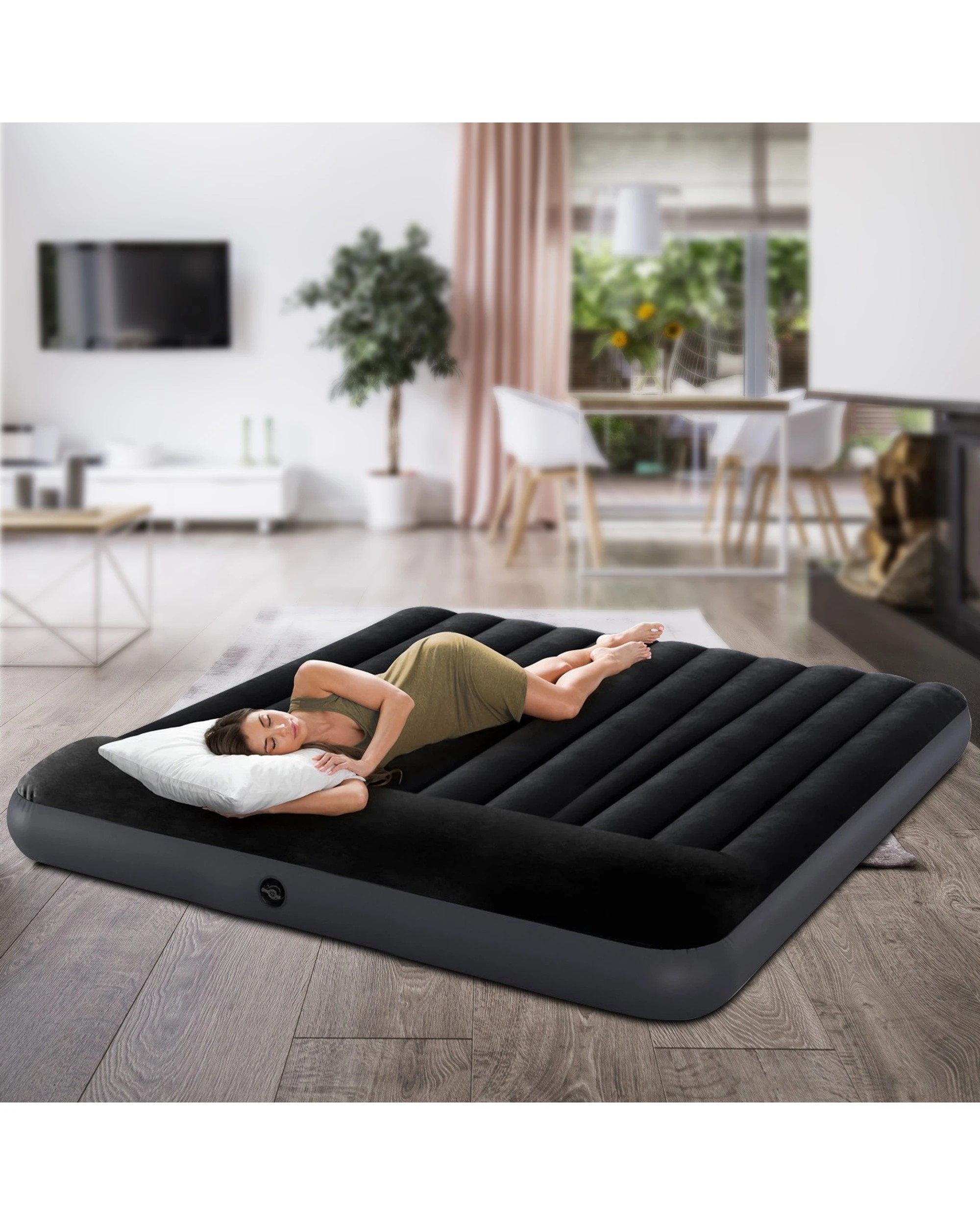 3 Intex King Dura Beam Pillow Rest Classic Airbed Mattress - Black, 3 of 10