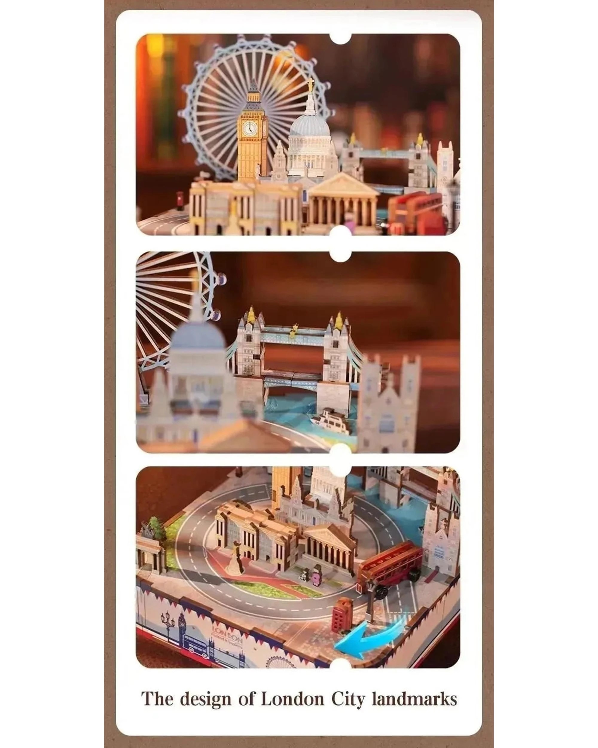 7 Tonecheer 3D Wooden Puzzle DIY Rotating Music Box - London, 7 of 10