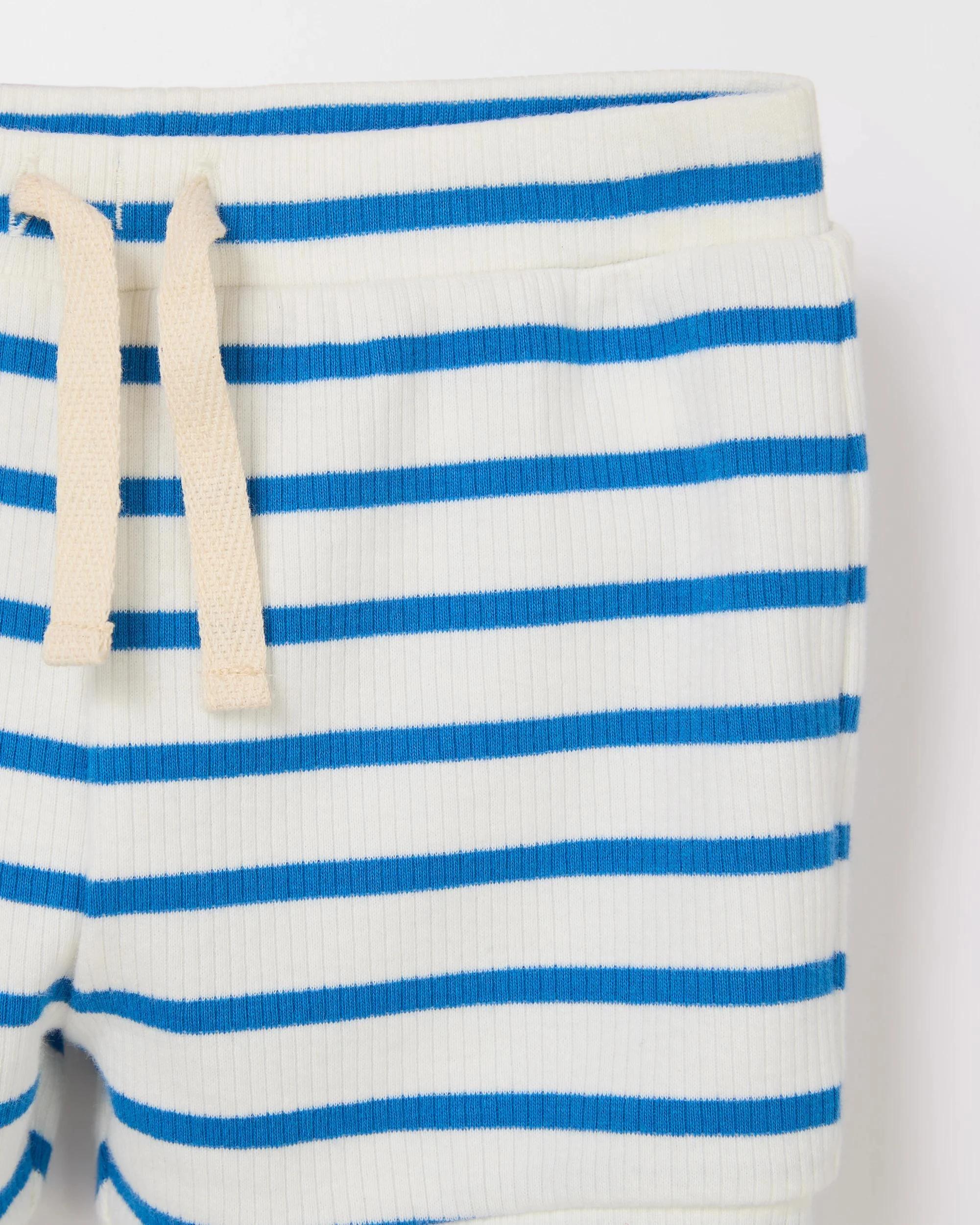 3 Target Baby Organic Cotton Baby Bodysuit and Shorts 2 Piece Set BLUE / STRIPE, 3 of 3