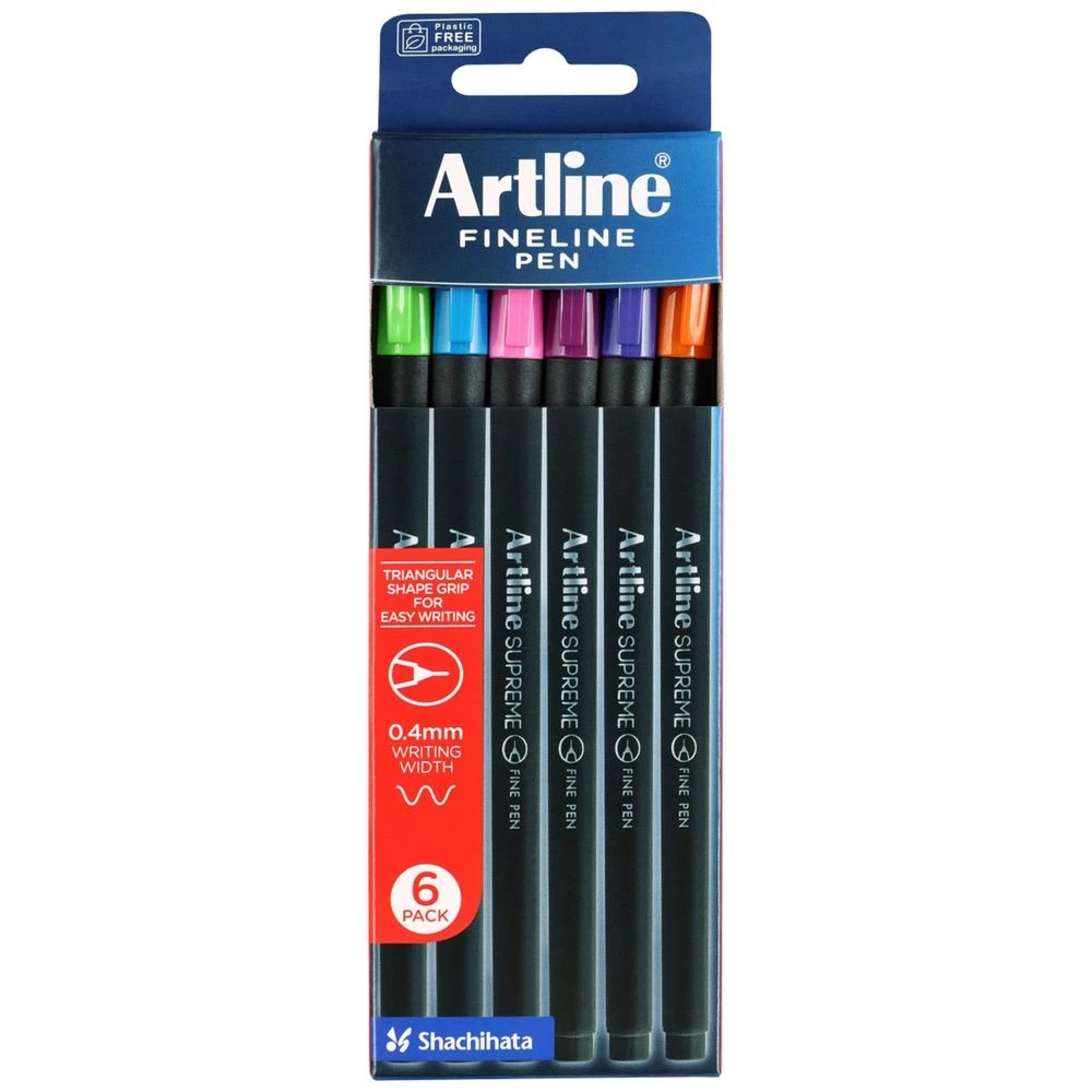 2 Artline Supreme Fineliner 0.4mm Assorted 6 Pack, 2 of 3