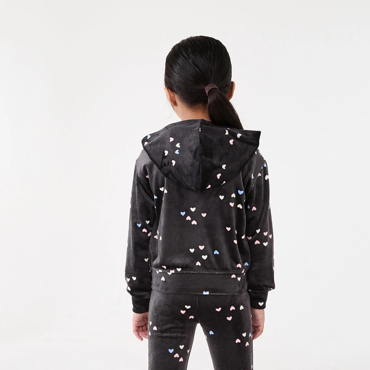 3 Velour Zip Through Sweatshirt Hearts, 3 of 10