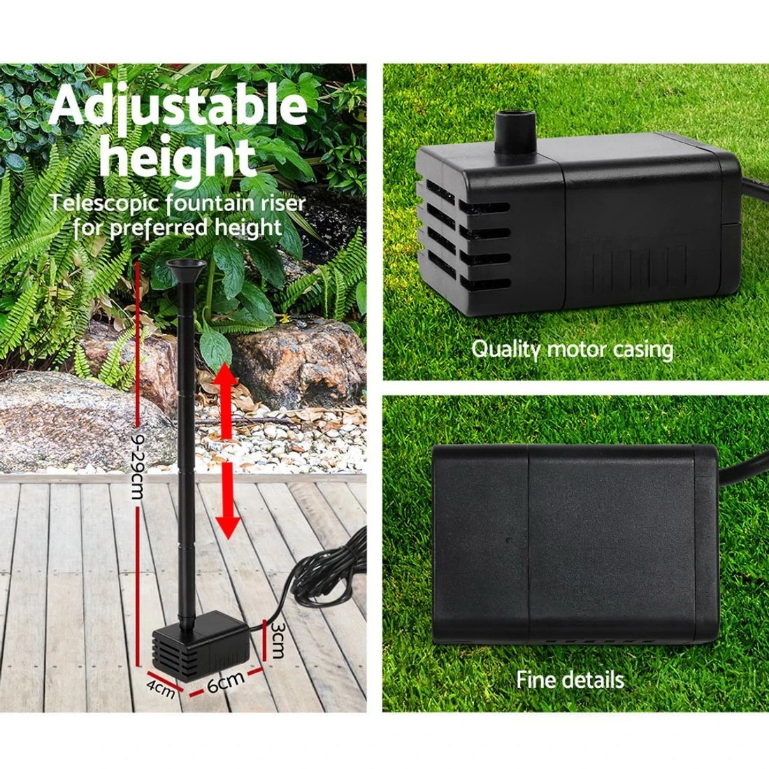 3 Gardeon Solar Pond Pump Submersible Water Fountain Kit 4FT - Black, 3 of 7