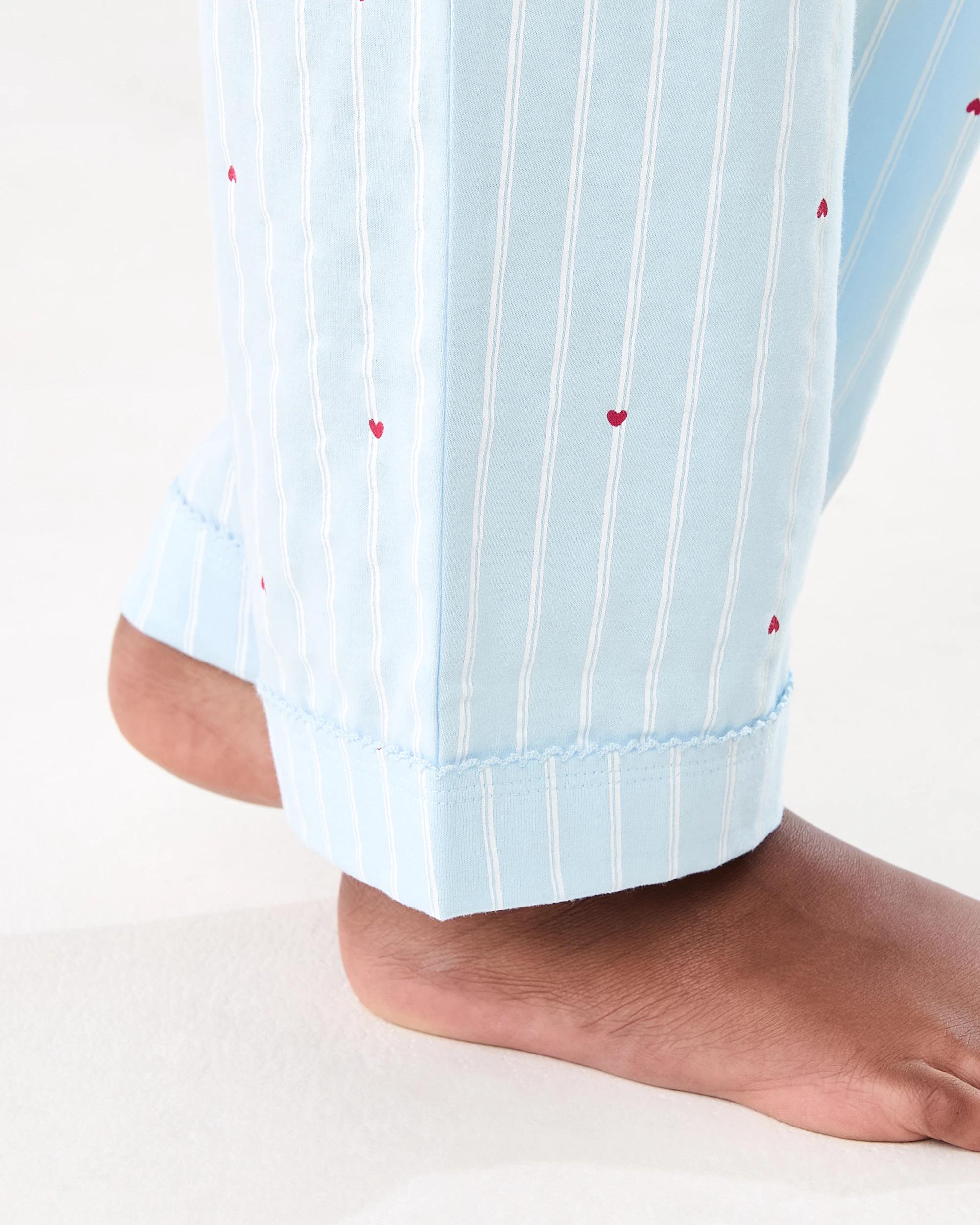 7 Button Through Pyjama Set Blu Strp, 7 of 7