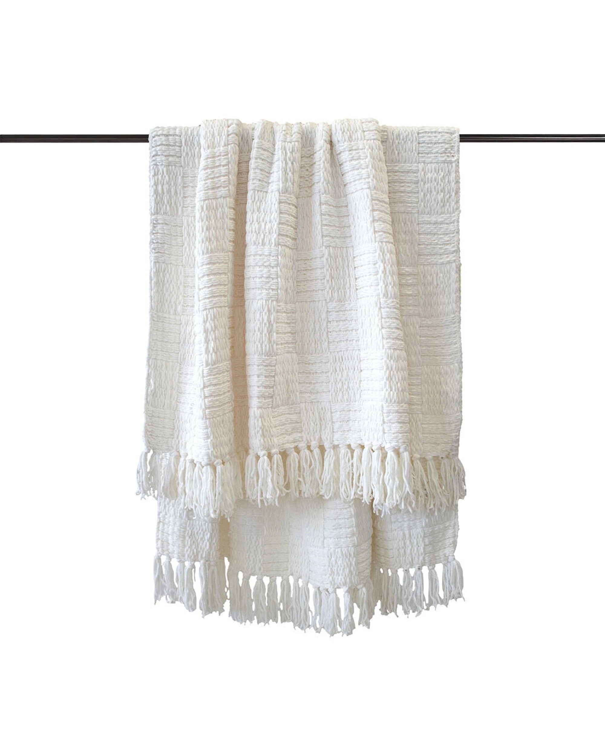 3 BAMBURY Asha Warm Sofa Couch Blanket Soft Bedroom Throw Polyester - White, 3 of 4