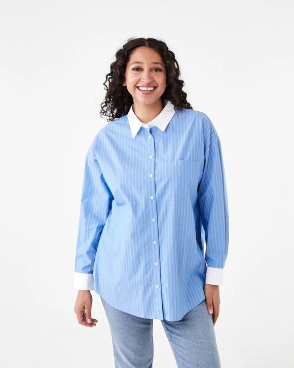 Long Sleeve Contrast Cuff Shirt