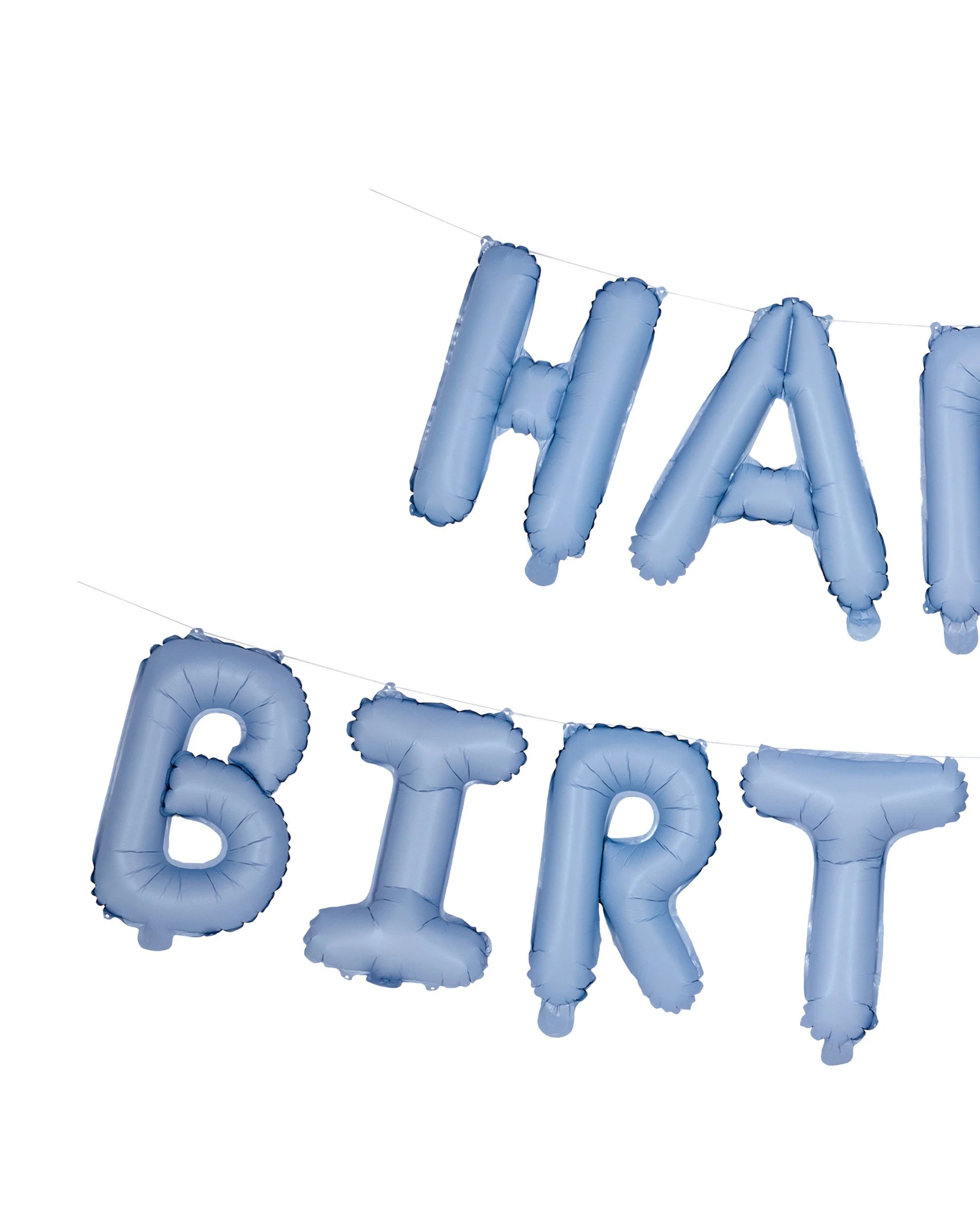 2 Matte Blue Happy Birthday Foil Balloon Garland, 2 of 5