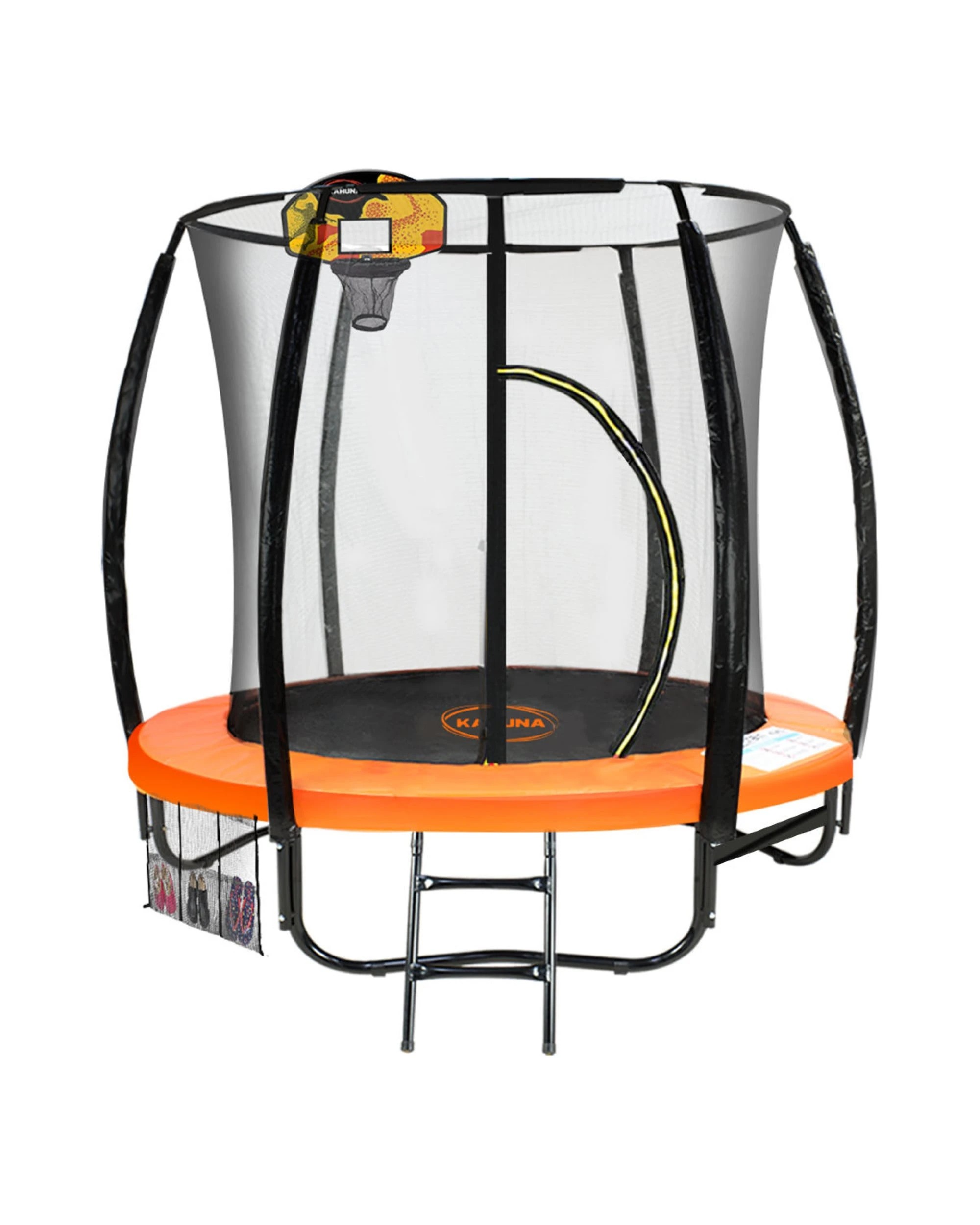 1 Kahuna Trampoline 8 ft with Basketball Set - Orange, 1 of 6