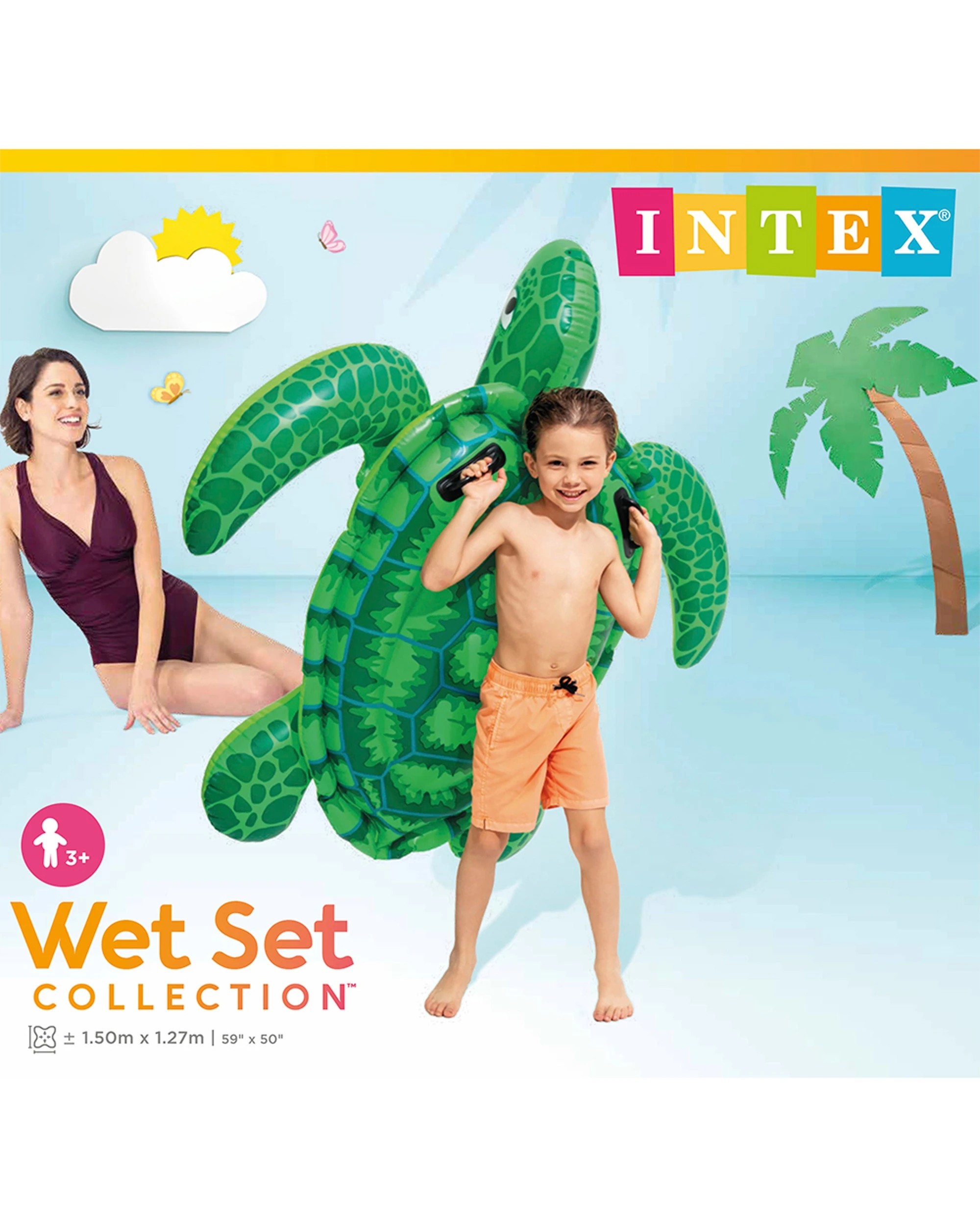 4 Intex Inflatable 150cm Lil Sea Turtle Ride-On Toy - Multi, 4 of 4