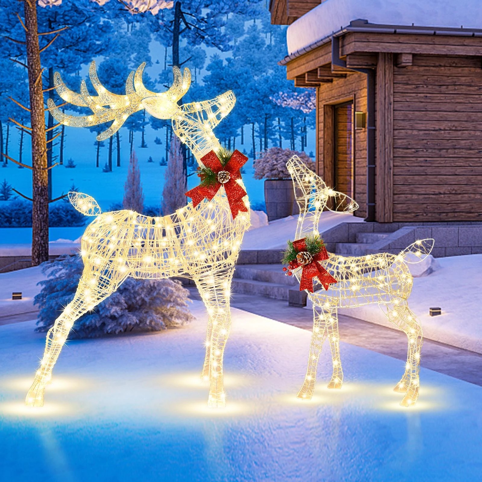 2 Costway Prelit Reindeer Christmas LED Lights Deer Decor Outdoor/Indoor, 2 of 2