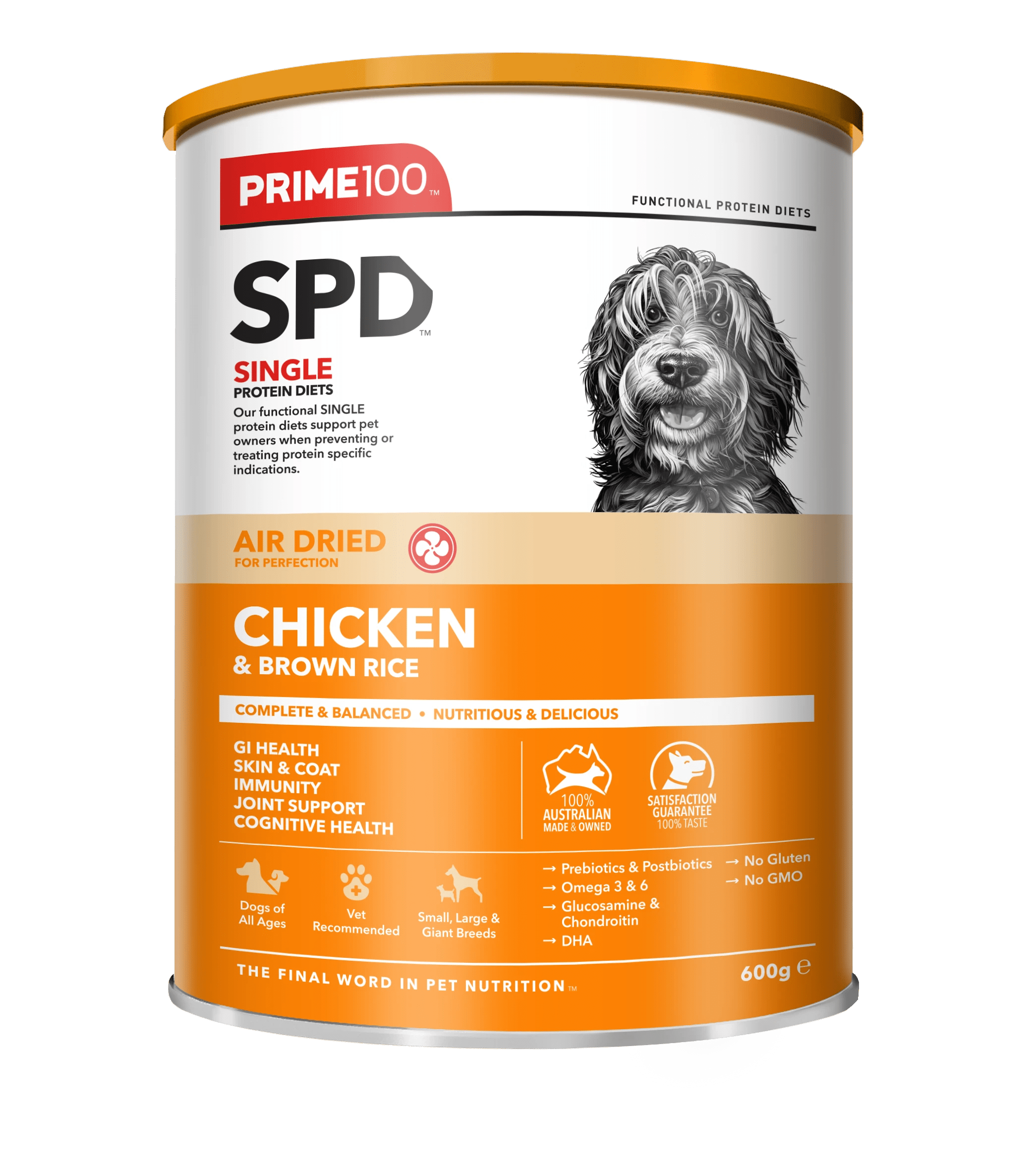 1 Prime100 Spd Air Chicken And Brown Rice Dry Dog Food - 600gm, 1 of 2