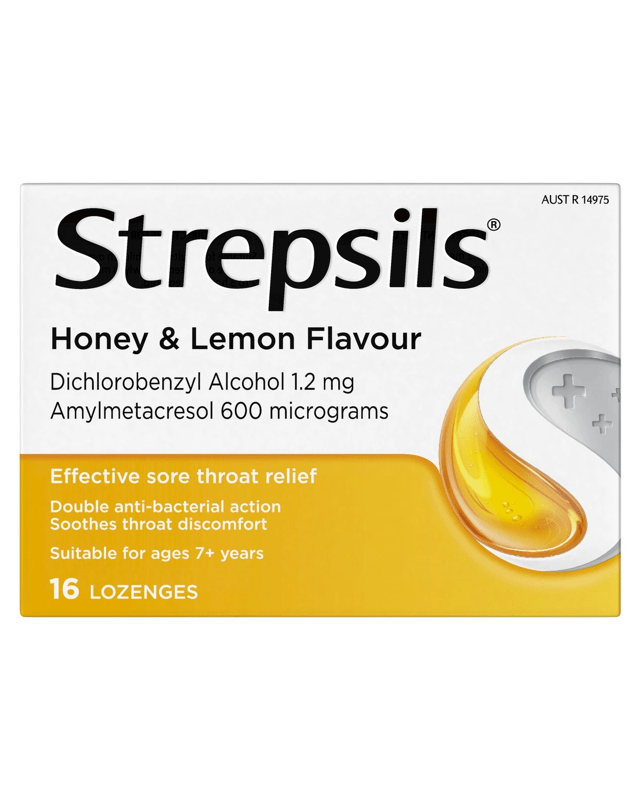 16 Pack Strepsils Sore Throat Relief Honey & Lemon Loze