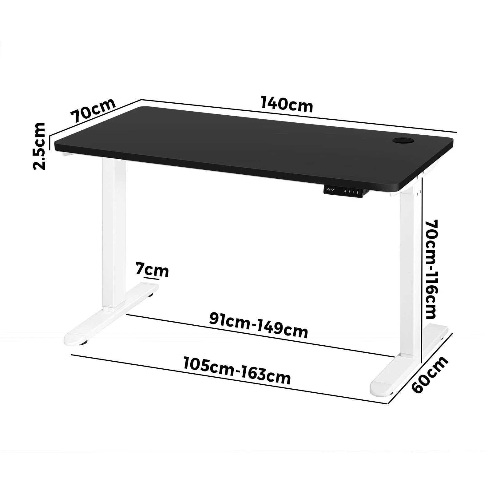 4 Oikiture 140cm Electric Standing Desk Single Motor Desktop
 - Multi, 4 of 4