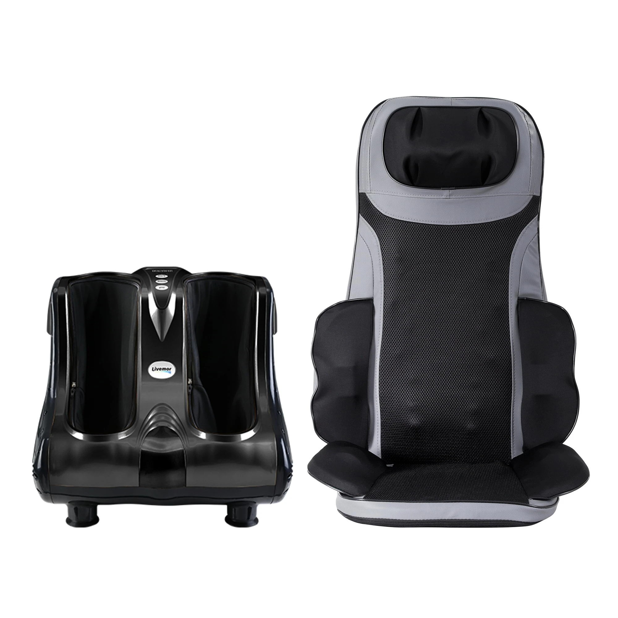 3 Livemor Massage Cushion Heating Massage Seats With Calf Foot Massager - Black, 3 of 4