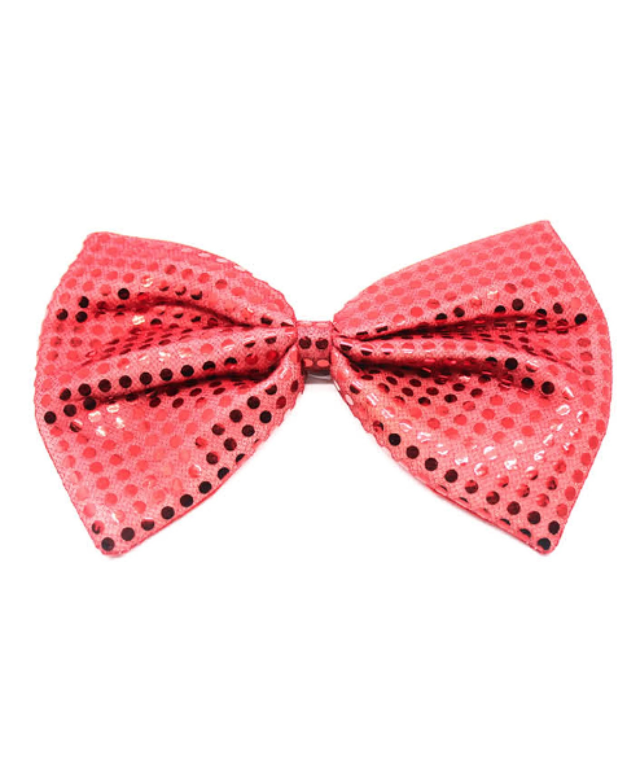 1 BR Costumes LARGE BOW TIE Sequin Polka Dots Bowtie Big King Size Party Costume Red - One Size - Red, 1 of 1