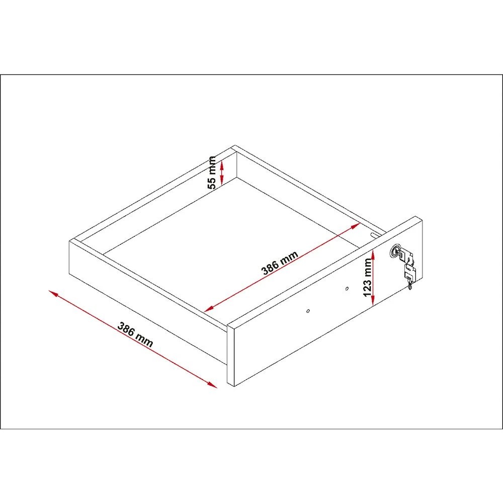 6 Ashton 3 Drawer Semi Assembled Pedestal Cabinets Pedestals, 6 of 8