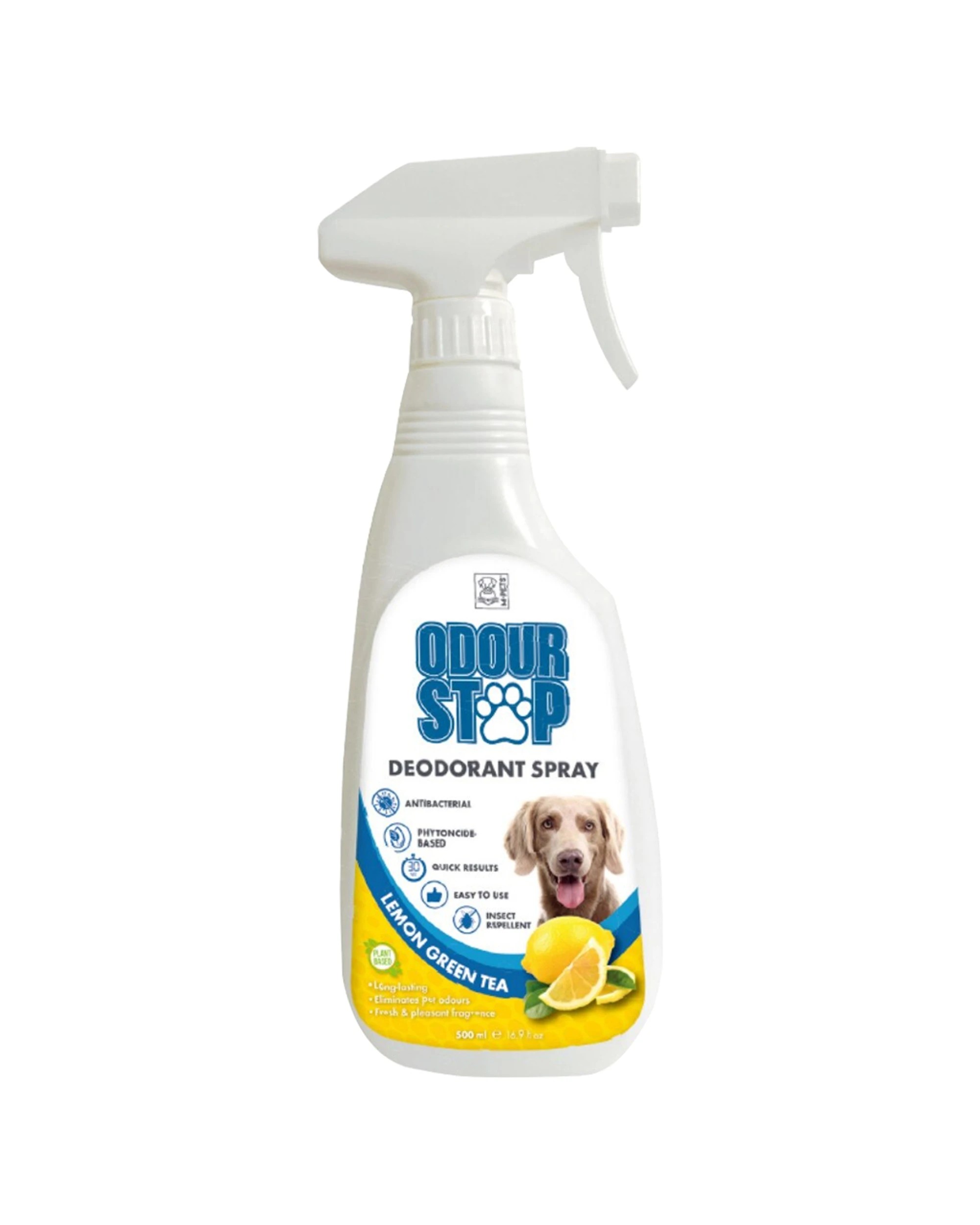 1 M-pets 500ml Deodorant Germ Killing Repellent Pet Spray Lemon Green Tea.
 - White, 1 of 2