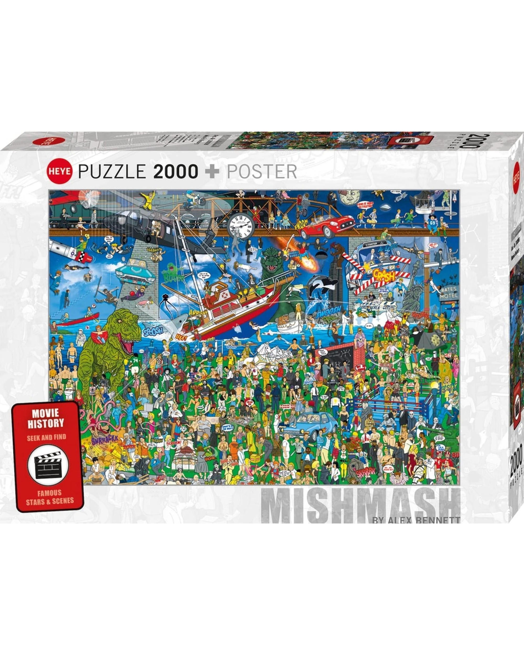 1 Heye MishMash Movie History Famous Stars and Scenes 2000 Piece Jigsaw Puzzle, 1 of 1