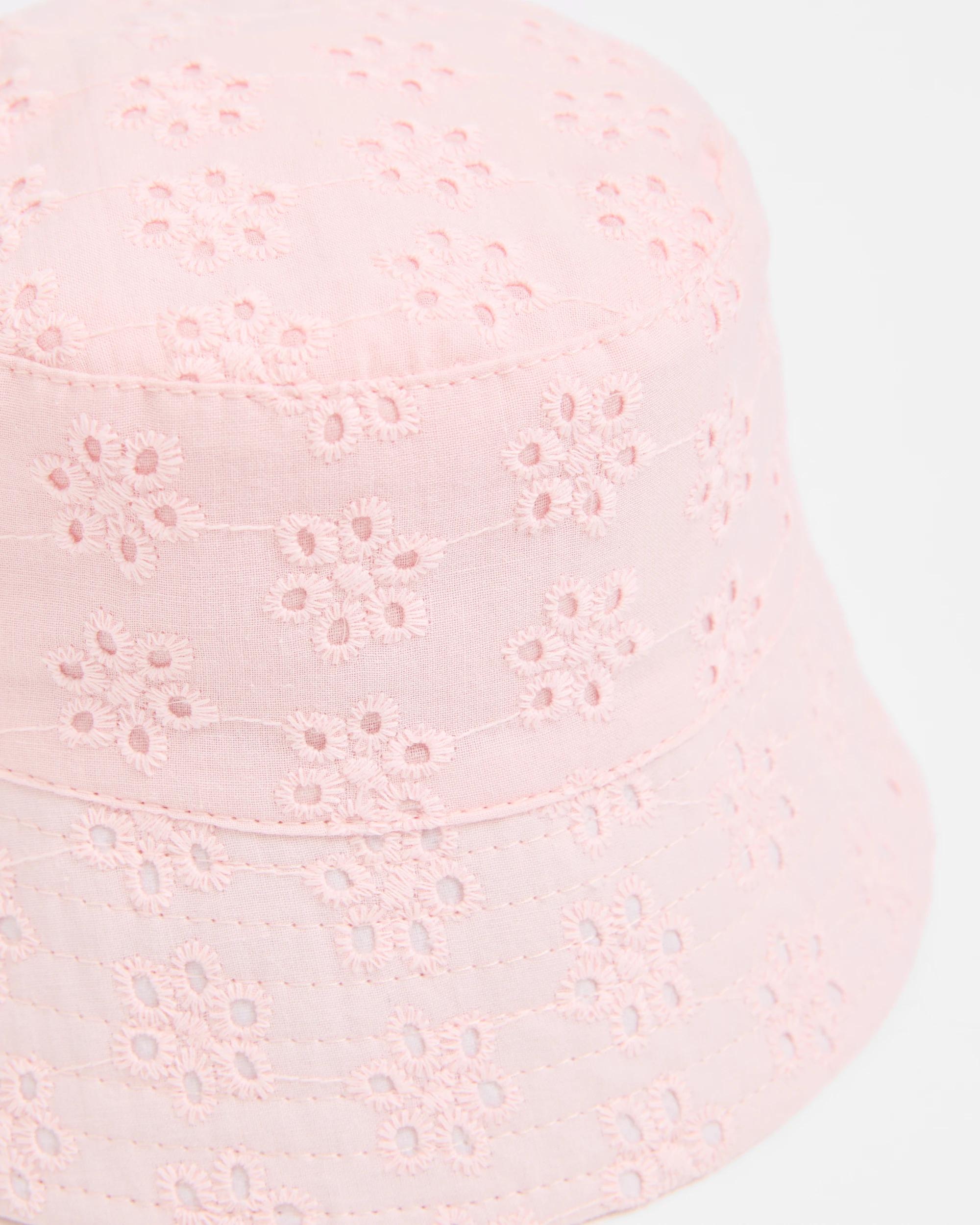 2 Target Baby Broderie Bucket Hat PINK, 2 of 2