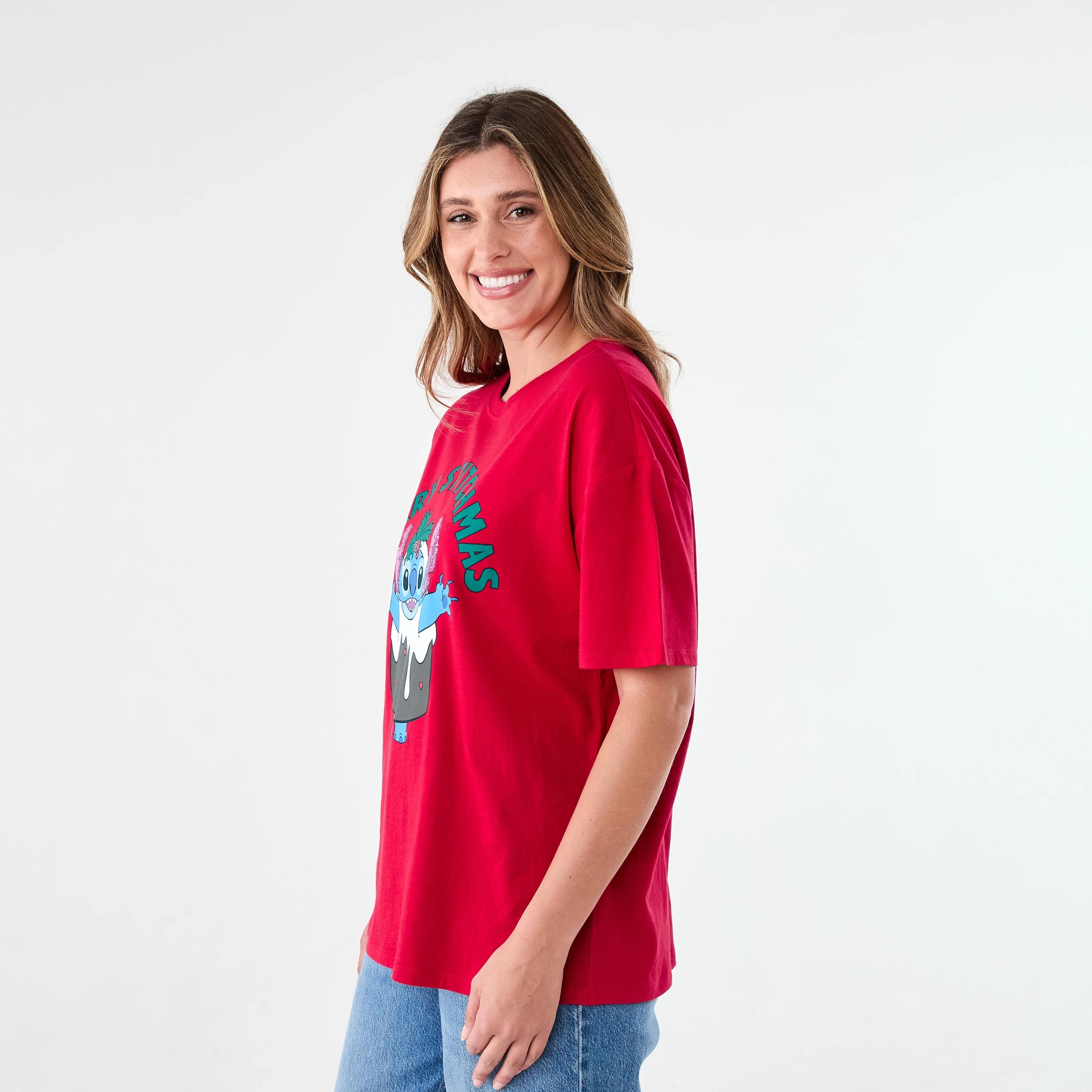 2 Short Sleeve Disney Lilo & Stitch License Christmas T-shirt STITCHMAS STRAWBERRY, 2 of 5